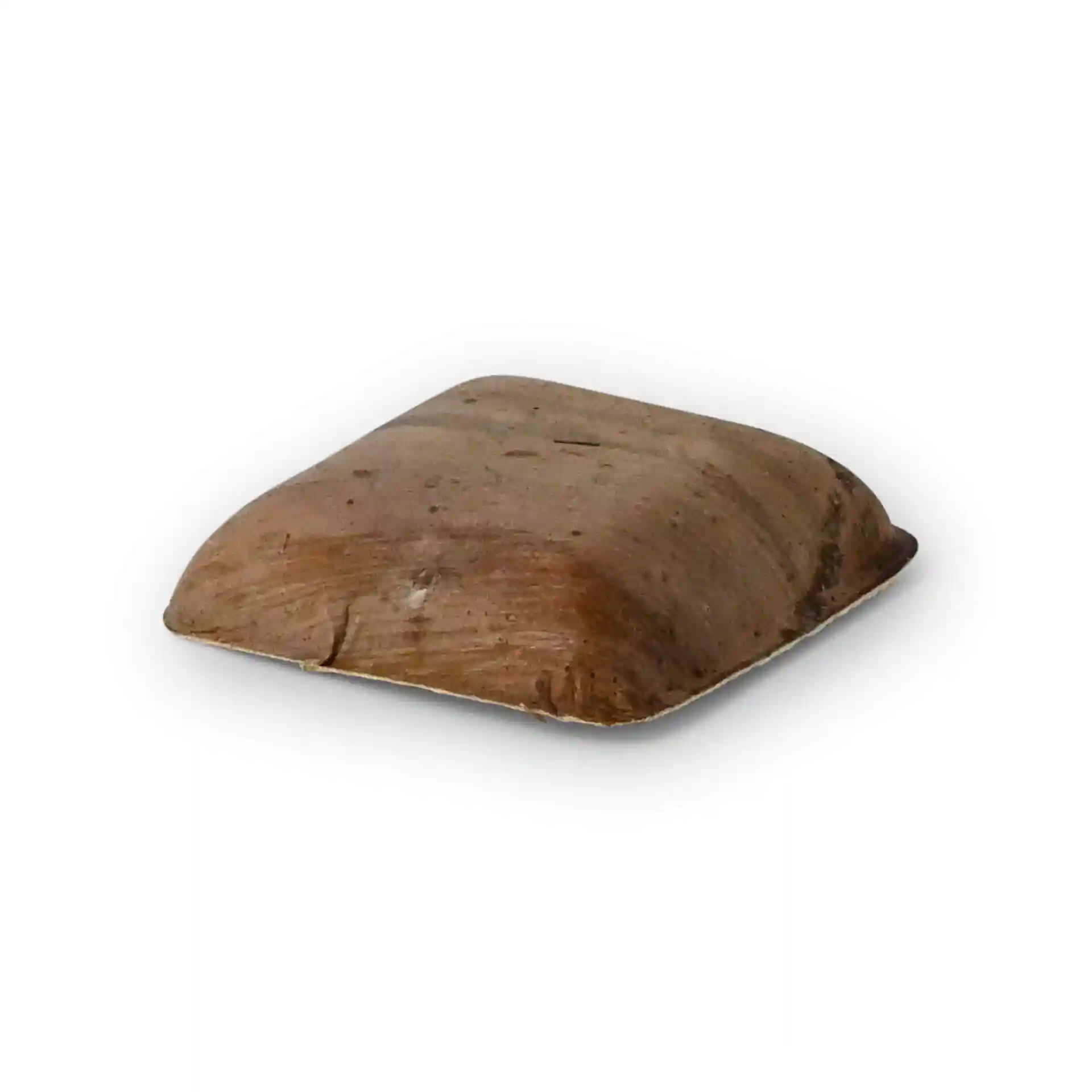 Square palm leaf bowl with a grain texture, measuring 80 mm in length and 22 mm in height.