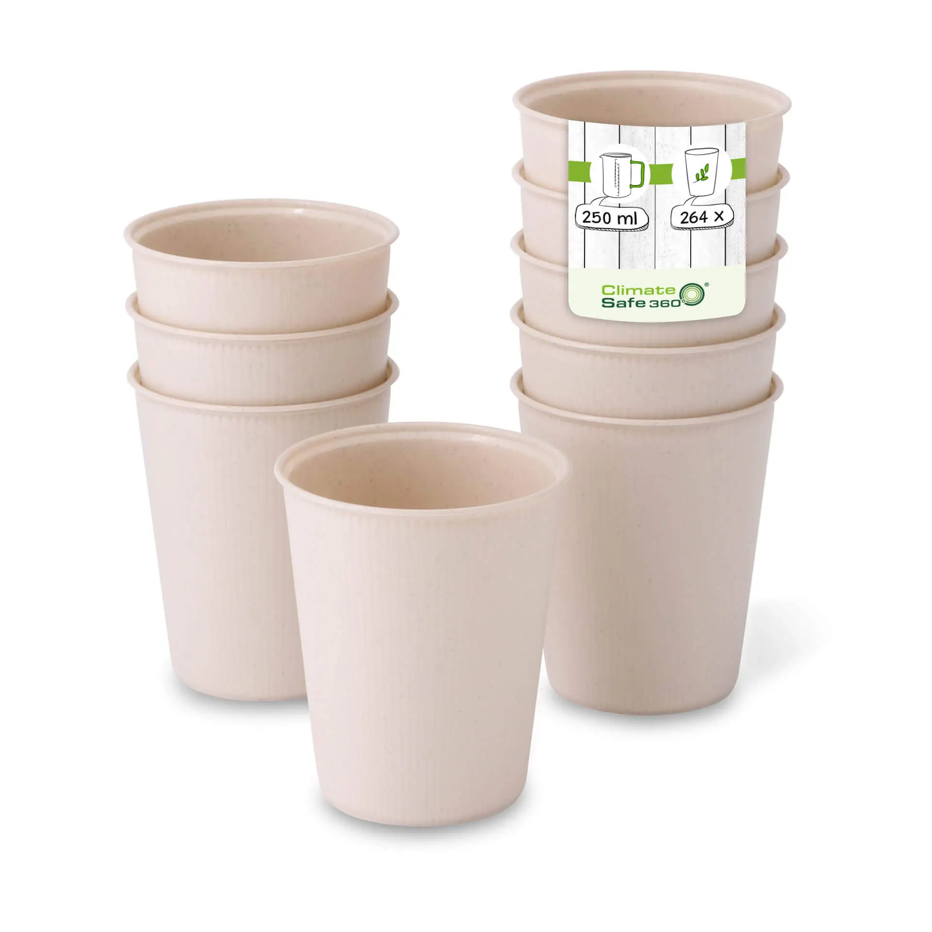 Reusable coffee cups, 8 oz, Ø 80 mm, creamy white