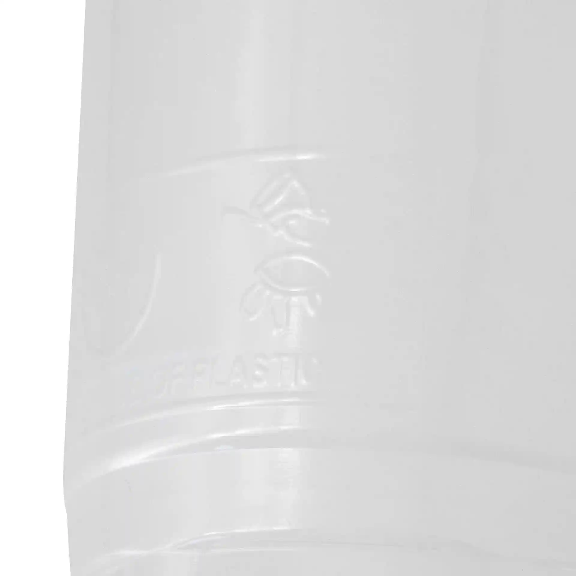 Transparenter 16 oz Becher aus Kunststoff mit einem Durchmesser von 95 mm und einer Höhe von 126 mm, mit Symbol und Text.