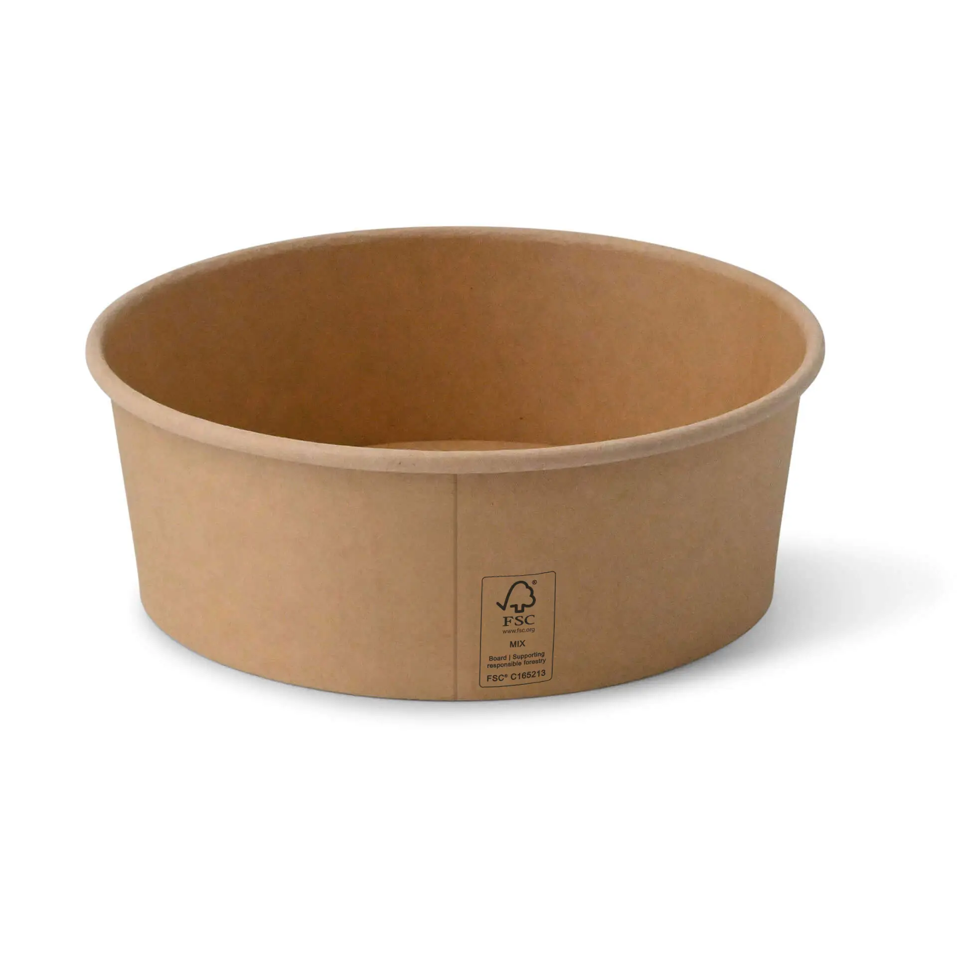 Kartonschalen (beschichtet) / Salatschalen 1000 ml, Ø 185 mm, braun, rund (1300 ml max. Volumen)