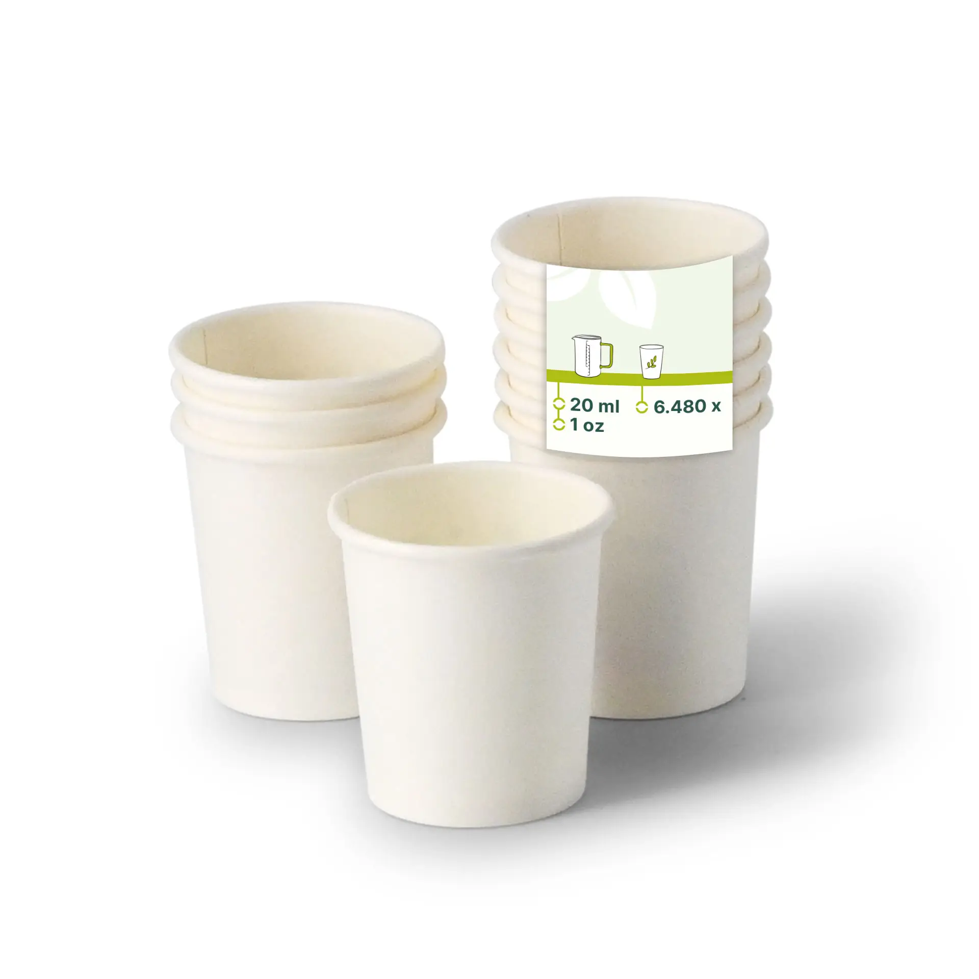 Schnapsbecher aus Papier 20 ml / 1 oz, weiß