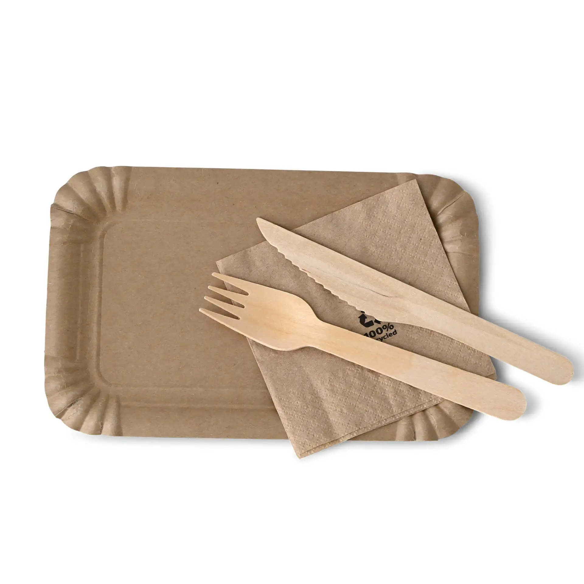 Paper plates 13 x 20 cm, kraft, rectangular Paper plates 13 x 20 cm, kraft, rectangular