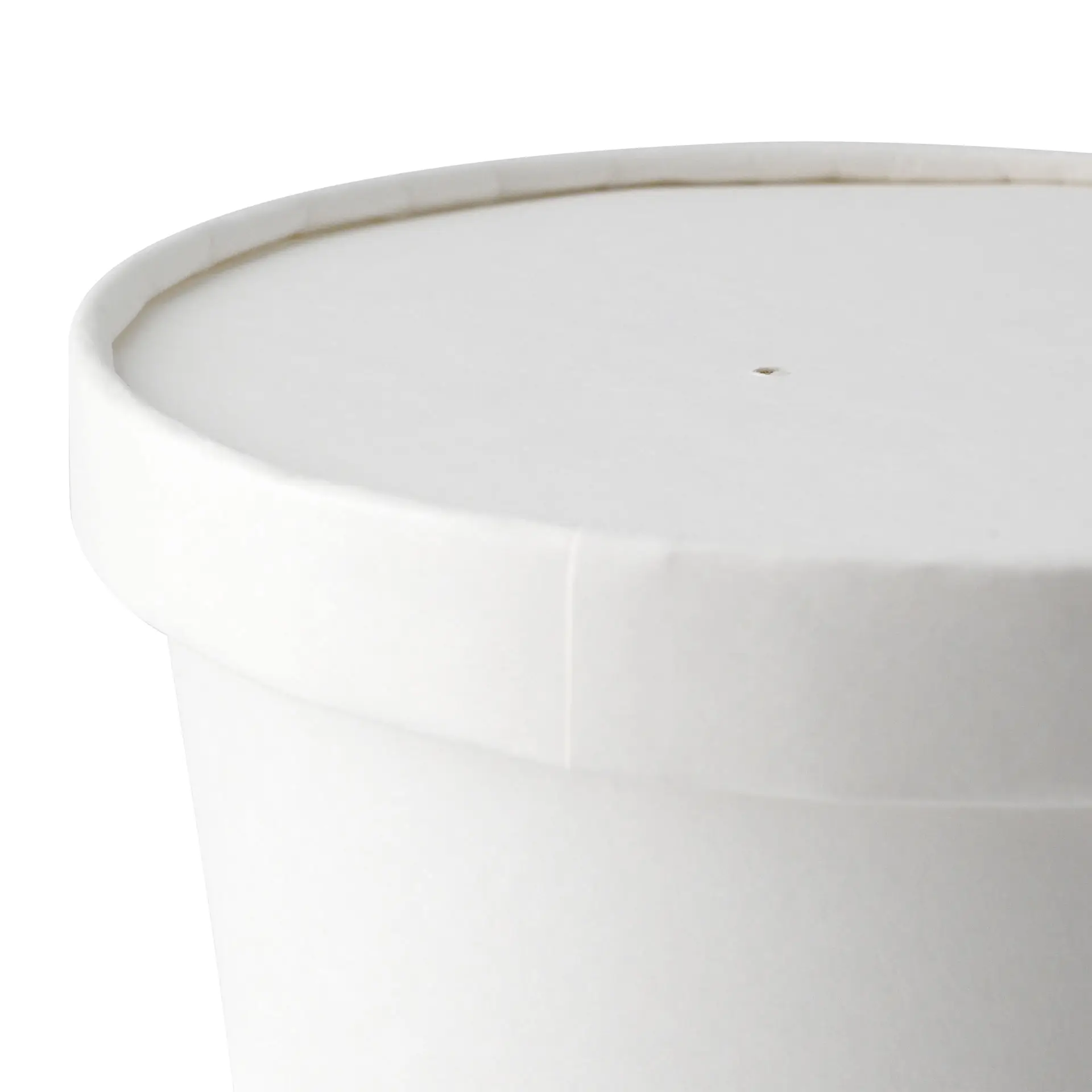 Cardboard lid with membrane (coated) Ø 150 mm, white, round (for paper bowls) Cardboard lid with membrane (coated) Ø 150 mm, white, round (for paper bowls)