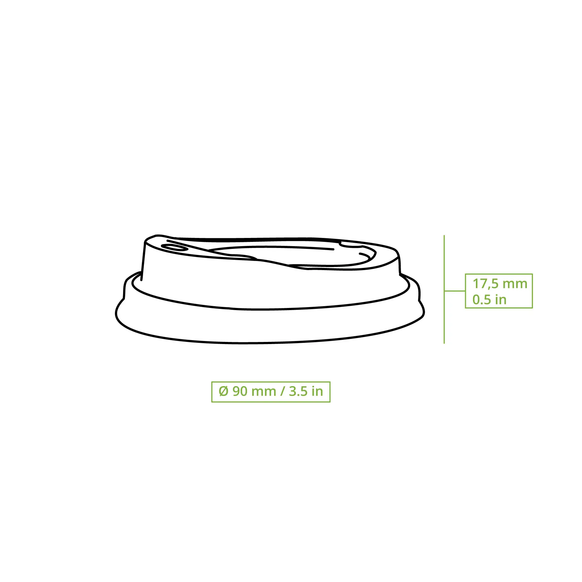PS lid Ø 90 mm, white, drinking hole