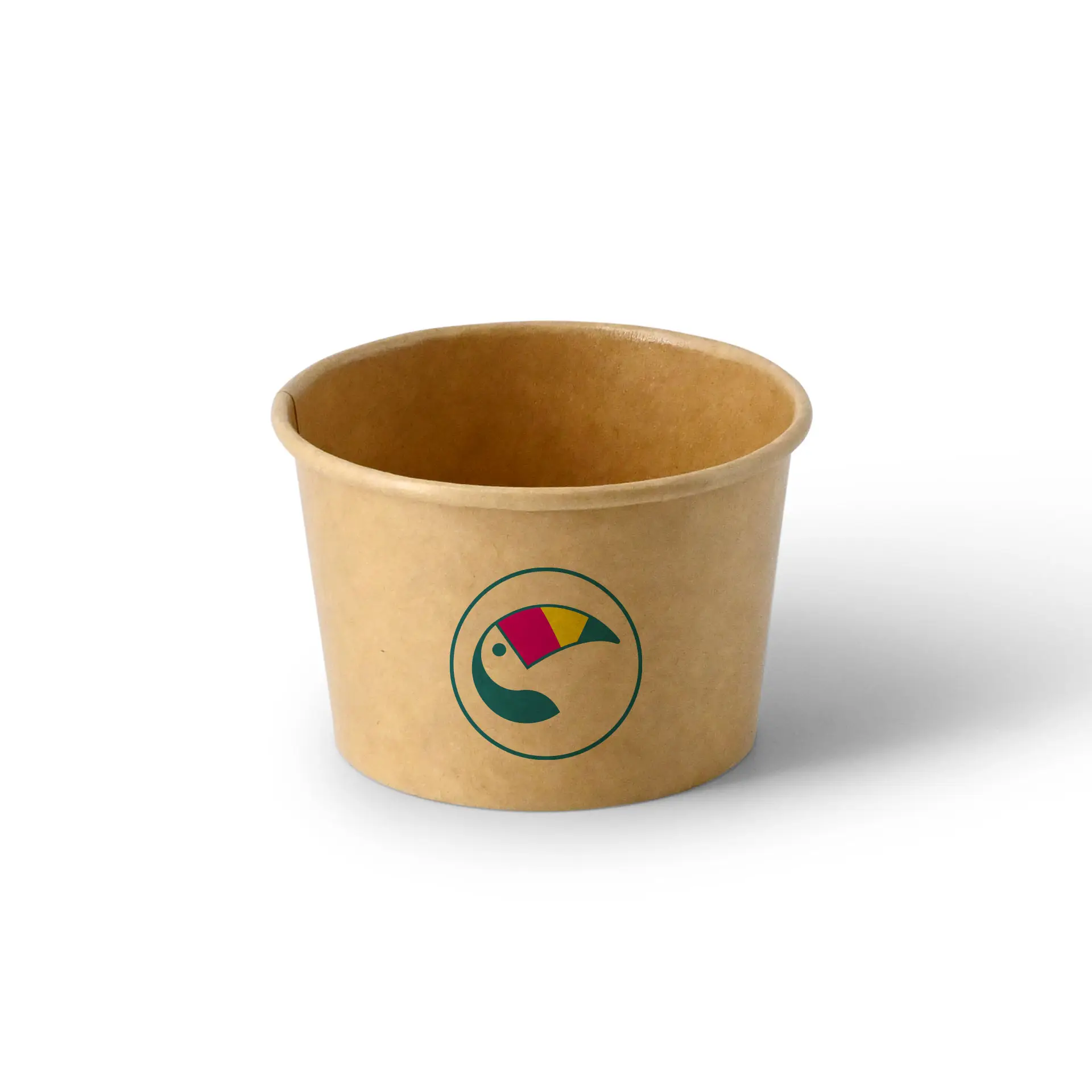 Custom printed ice cream cup, 75 ml / 3 oz, brown, PE-coated