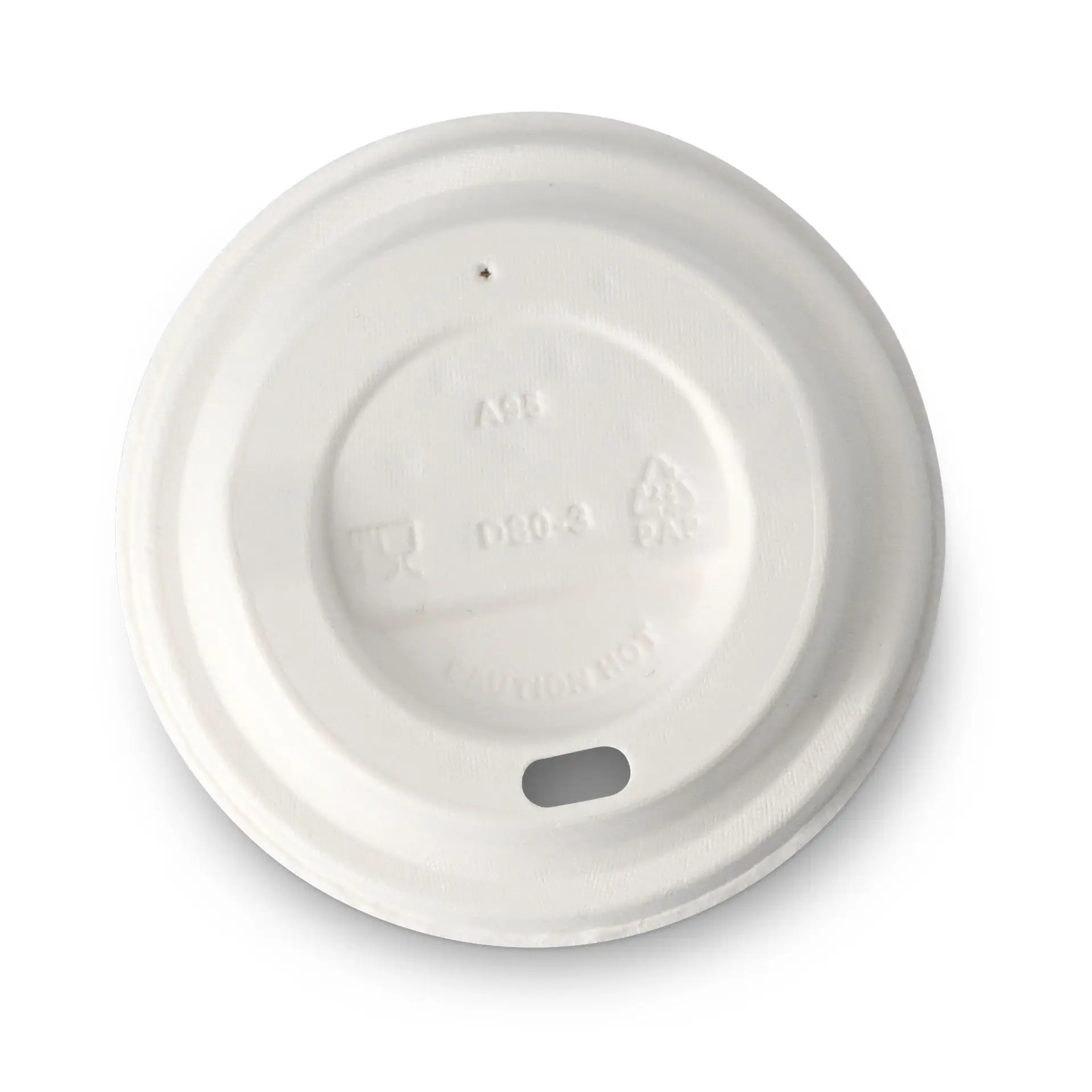 Paper lids Ø 80 mm, white, drinking opening