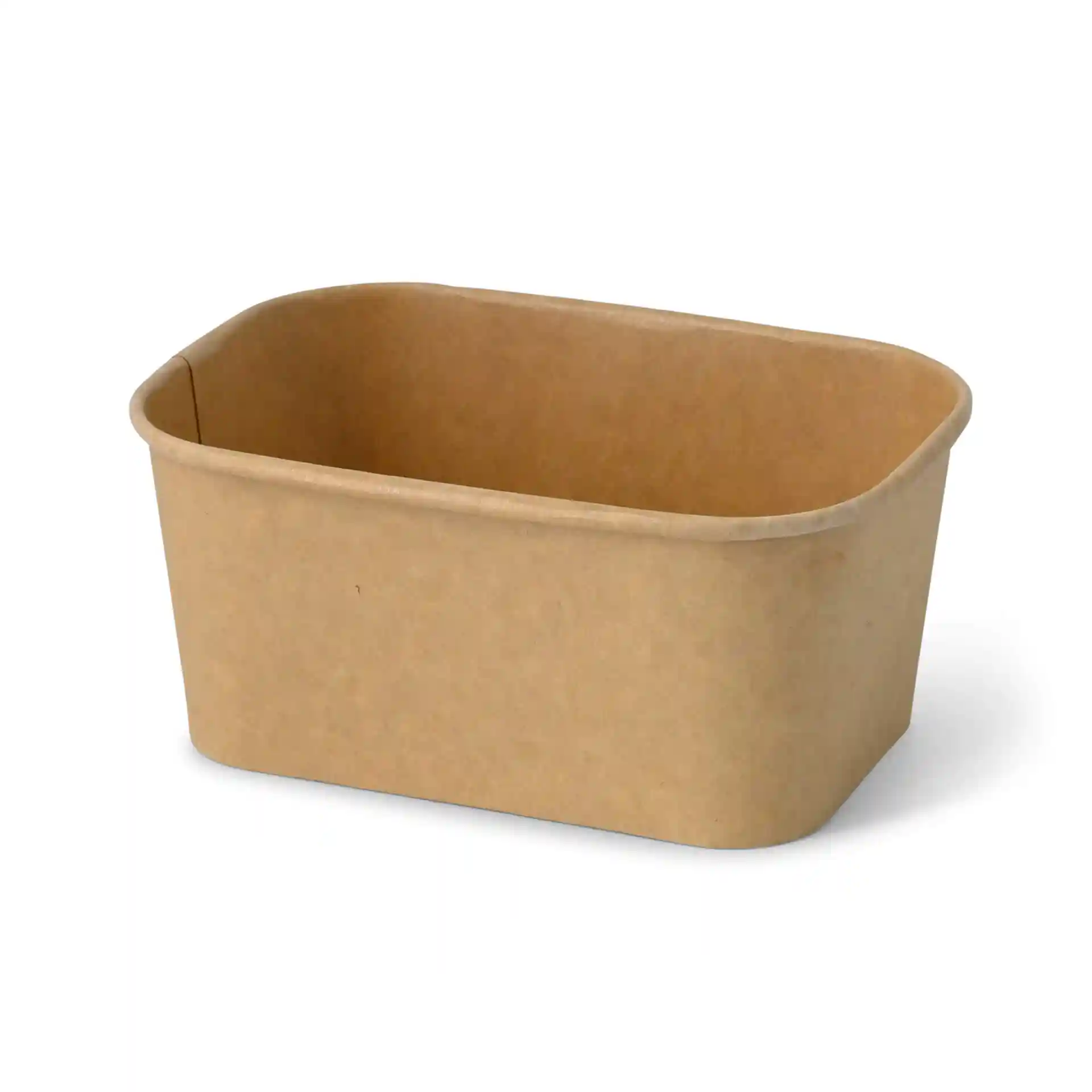 Rectangular brown cardboard food container with dimensions 17.5 x 12.5 x 7.5 cm, shown from an angled view.