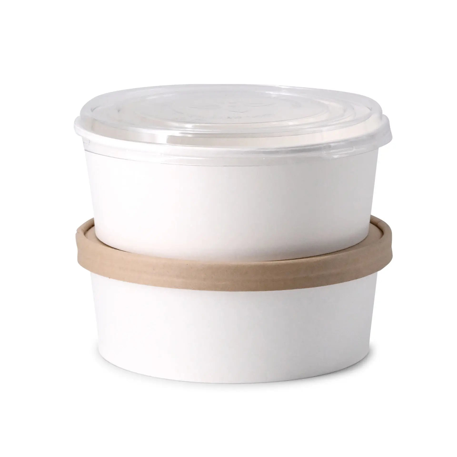 Paper bowls (coated) / Salad bowls 1000 ml, Ø 185 mm, white, round (1300 ml max. volume)