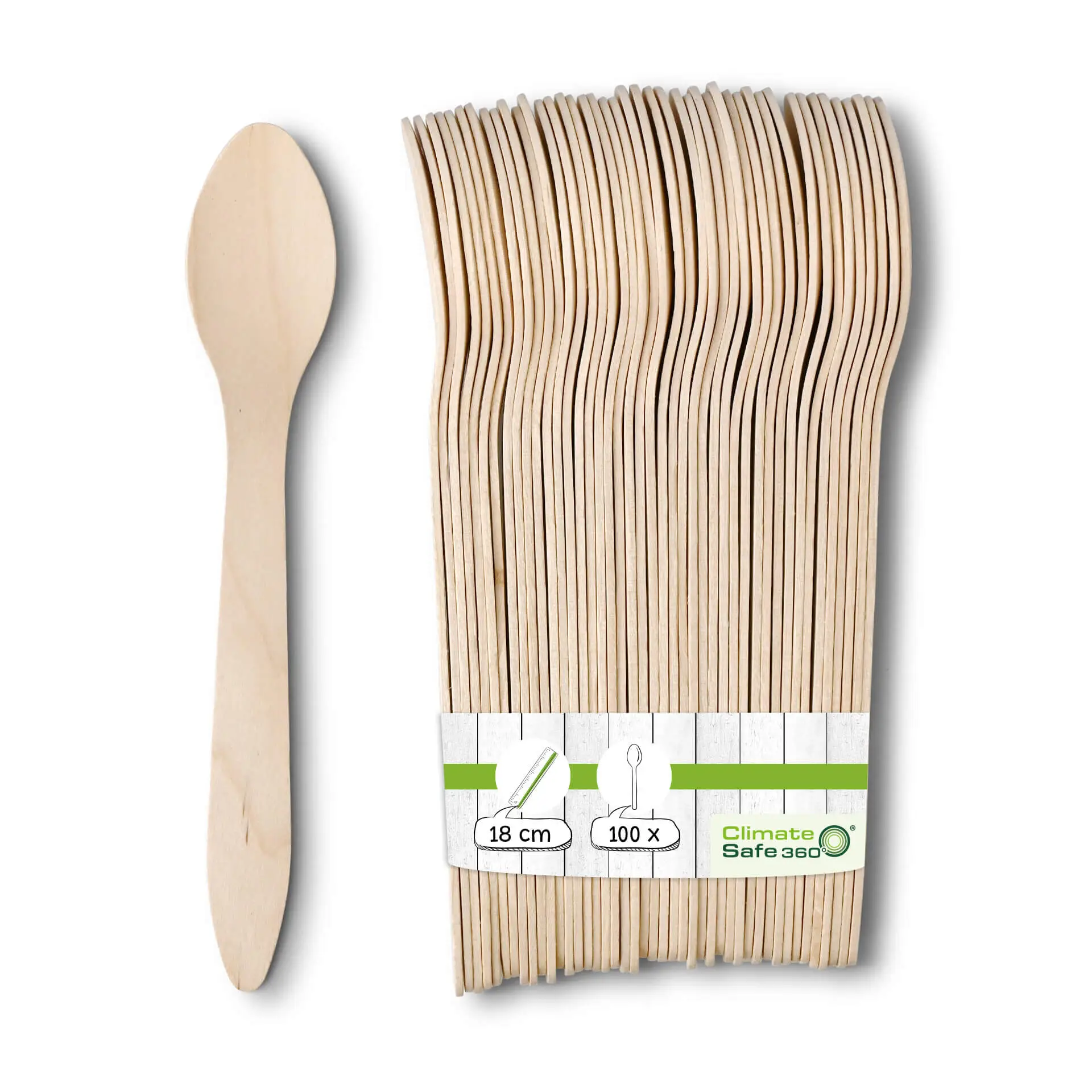 Wooden dessert spoon 18 cm, bio-coated