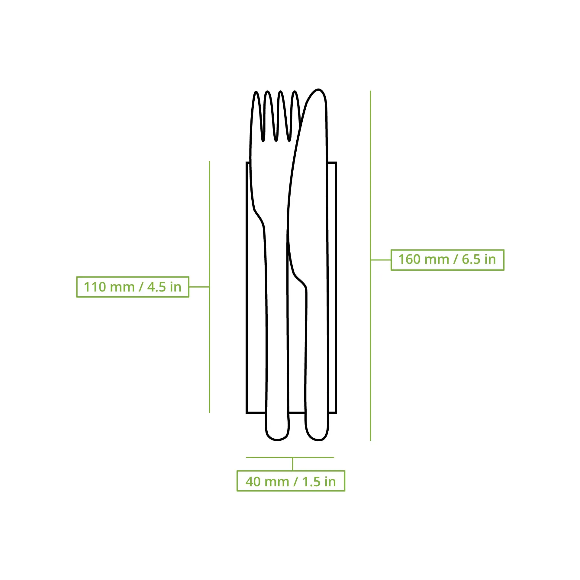 Wooden cutlery sets knife, fork & serviette, 16 cm bio-based coating Wooden cutlery sets knife, fork & serviette, 16 cm bio-based coating