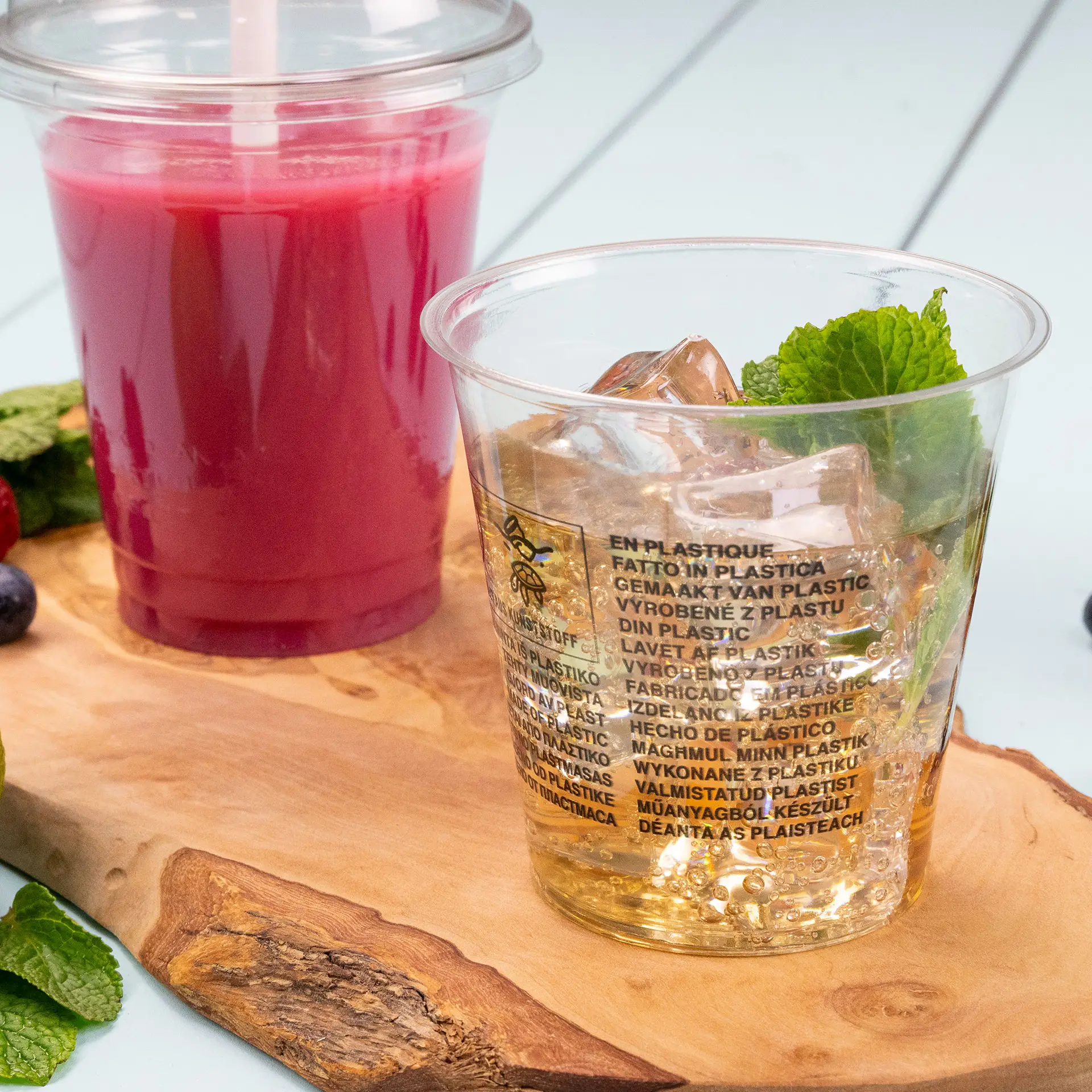Smoothie Becher aus rPET 200 ml / 8 oz, Ø 90,5 mm, rund Smoothie Becher aus rPET 200 ml / 8 oz, Ø 90,5 mm, rund