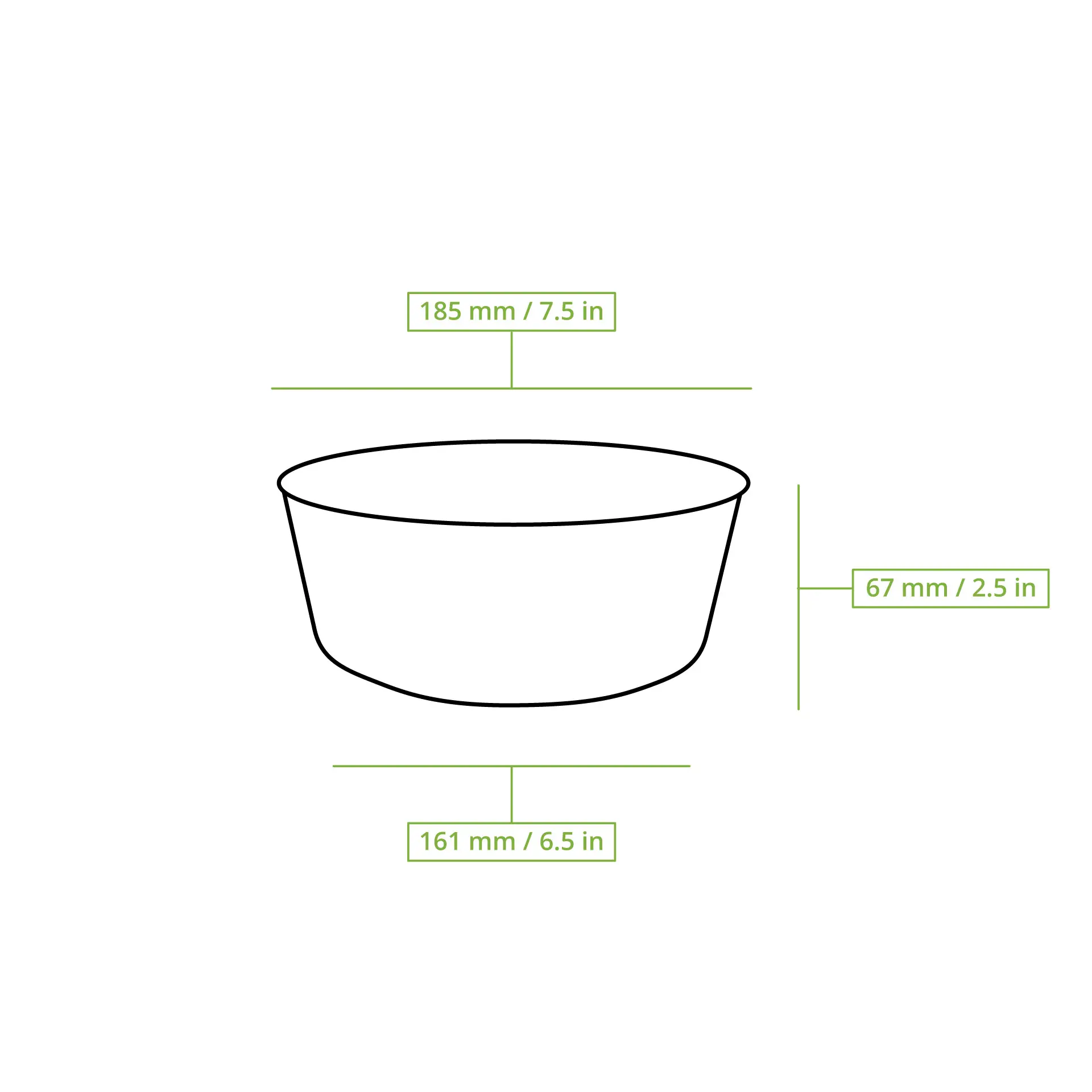 Paper bowls (coated) / Salad bowls 1000 ml, Ø 185 mm, white, round (1300 ml max. volume)