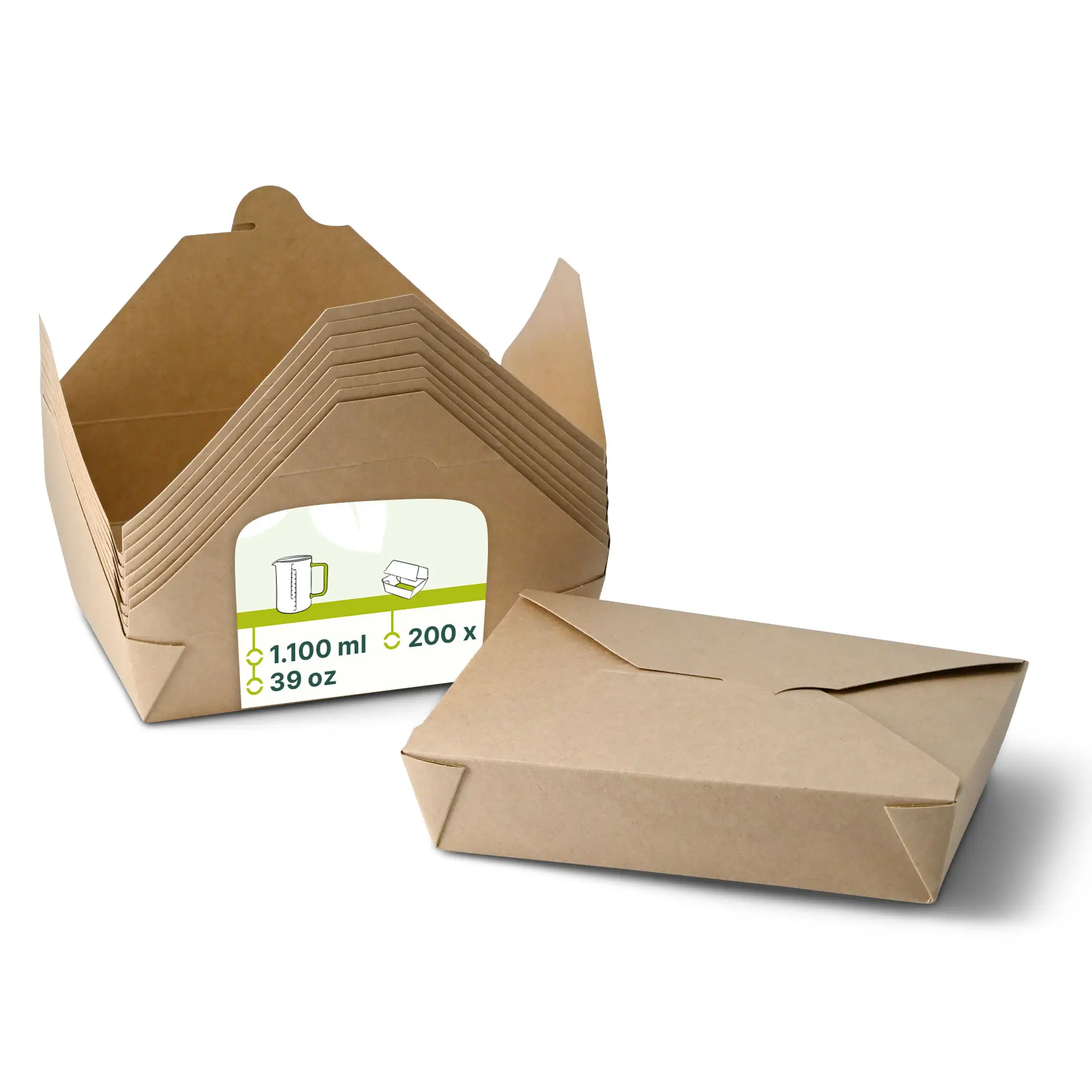 Cardboard box (coated) 1100 ml, kraft