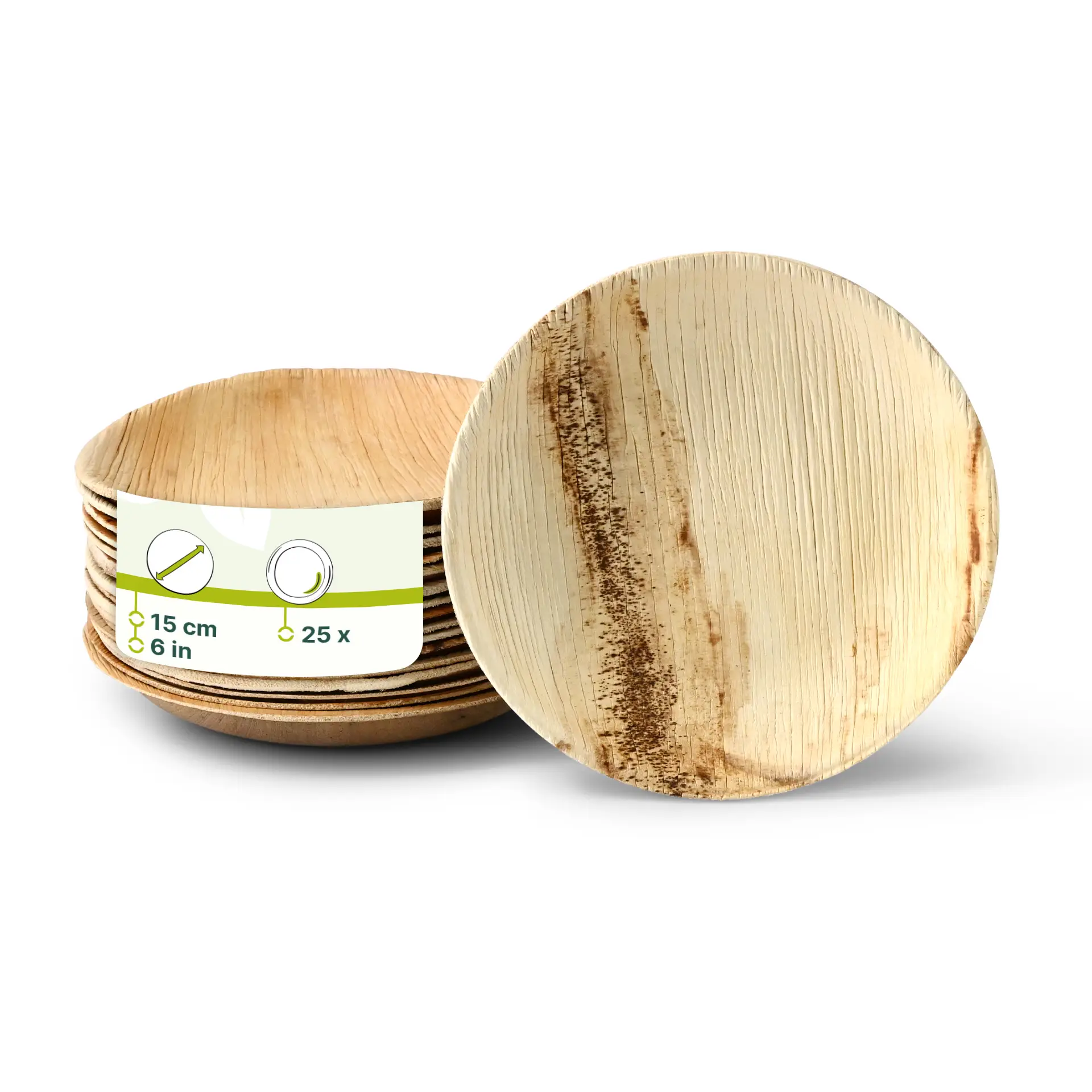 Palm leaf plates "Palmware®" Ø 15 cm, round Palm leaf plates "Palmware®" Ø 15 cm, round