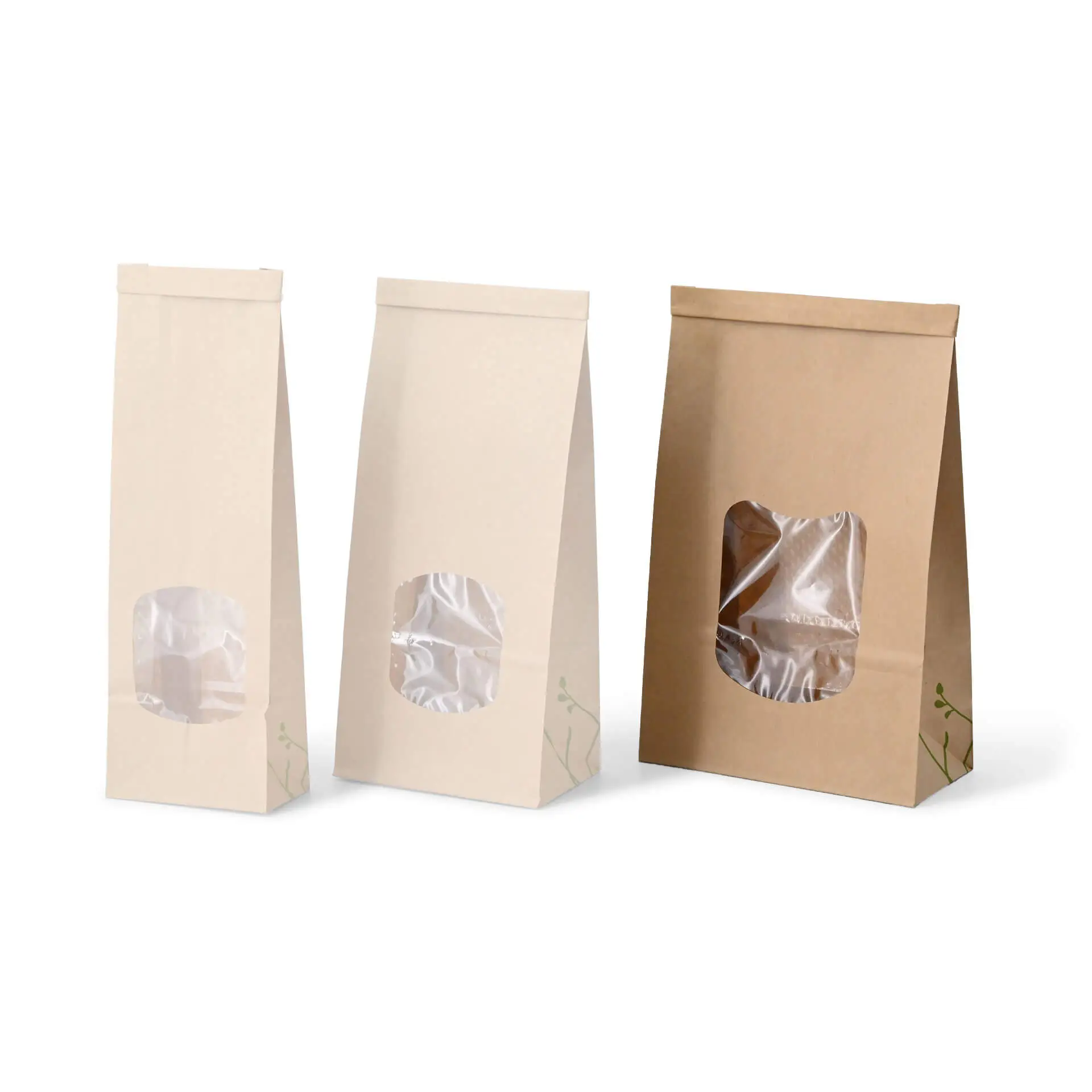Block bottom bags with window L, 15.5 x 7 x  24.2 cm, PLA-foil, brown, tin tie, kraft paper dre02790-blockbeutel-m-fenster-l-155-x-7-x-242-cm-pla-folie-braun-clipband-kraftpapier-9
