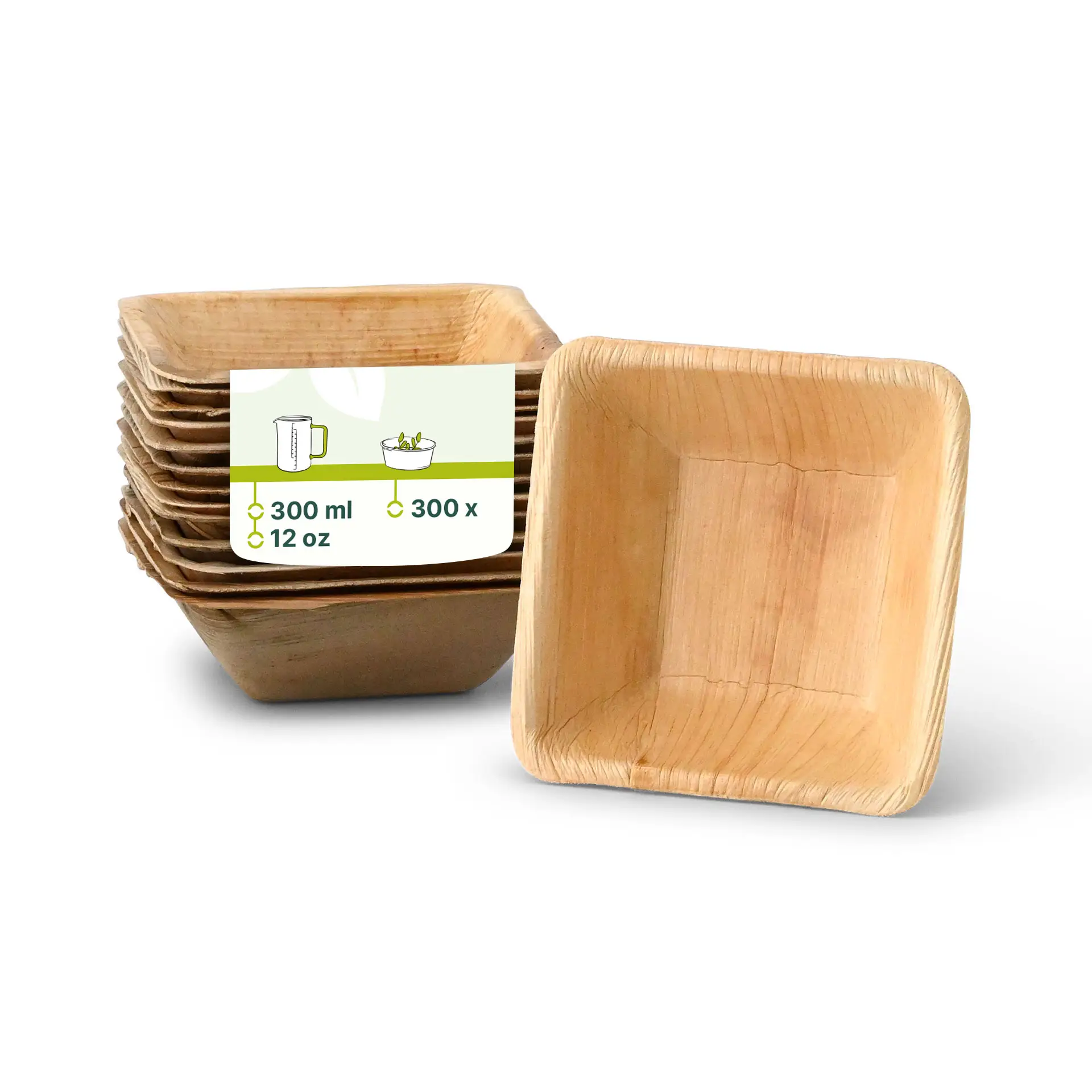 Palm leaf bowls "Palmware®" 300 ml, square Palm leaf bowls "Palmware®" 300 ml, square