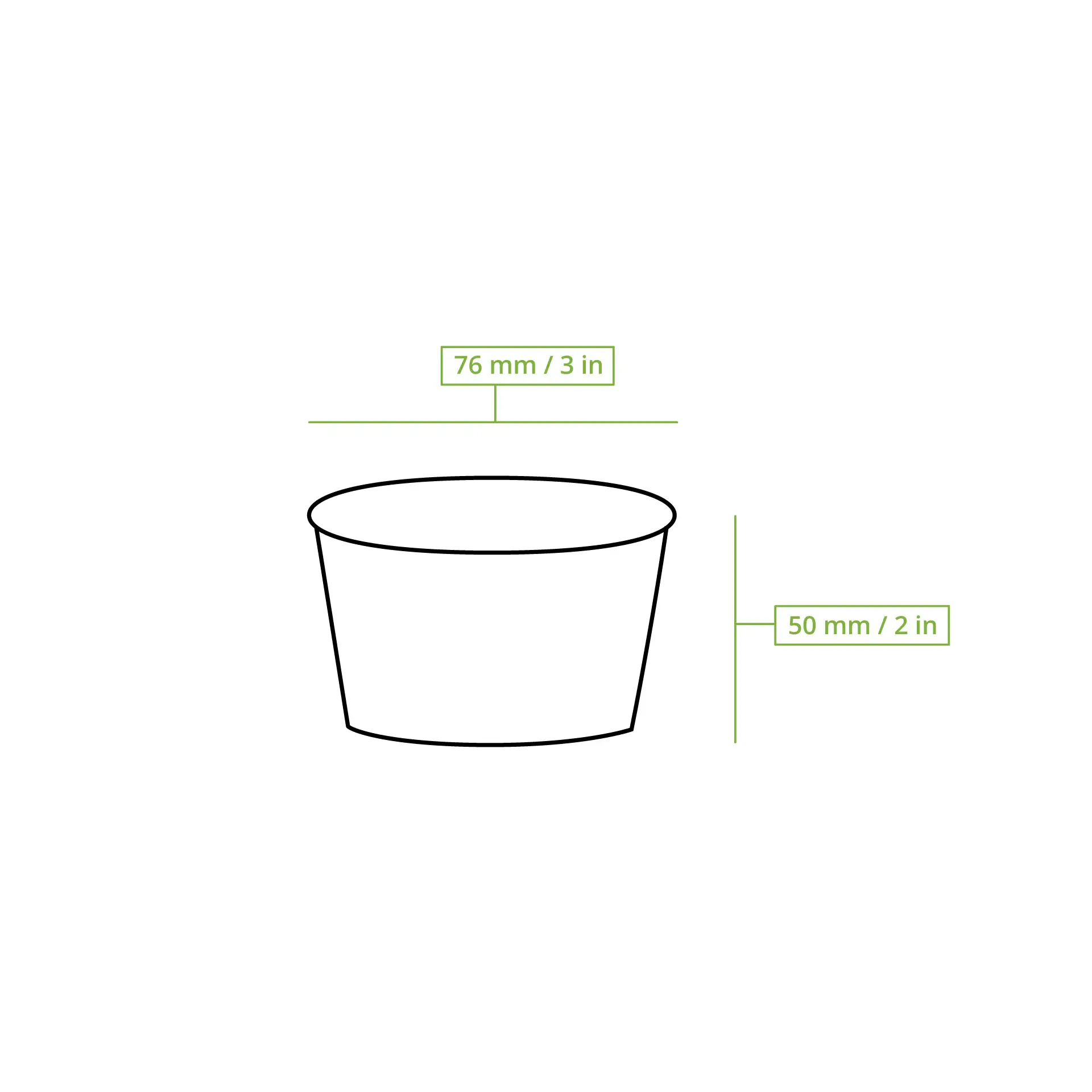 Eisbecher aus Pappe XXS, 75 ml, max. 130 ml, Ø 76 mm, weiß