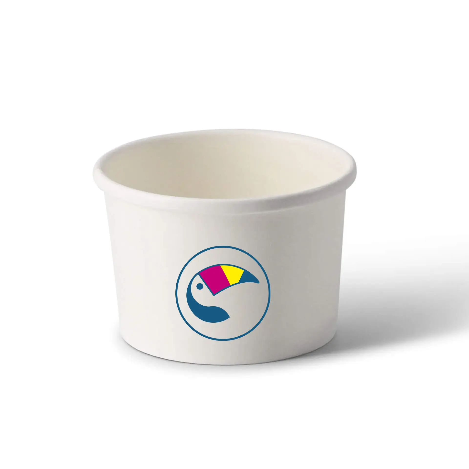 Suppenbecher to go bedruckt, 200 ml, Ø 90 mm, weiß, PE-beschichtet