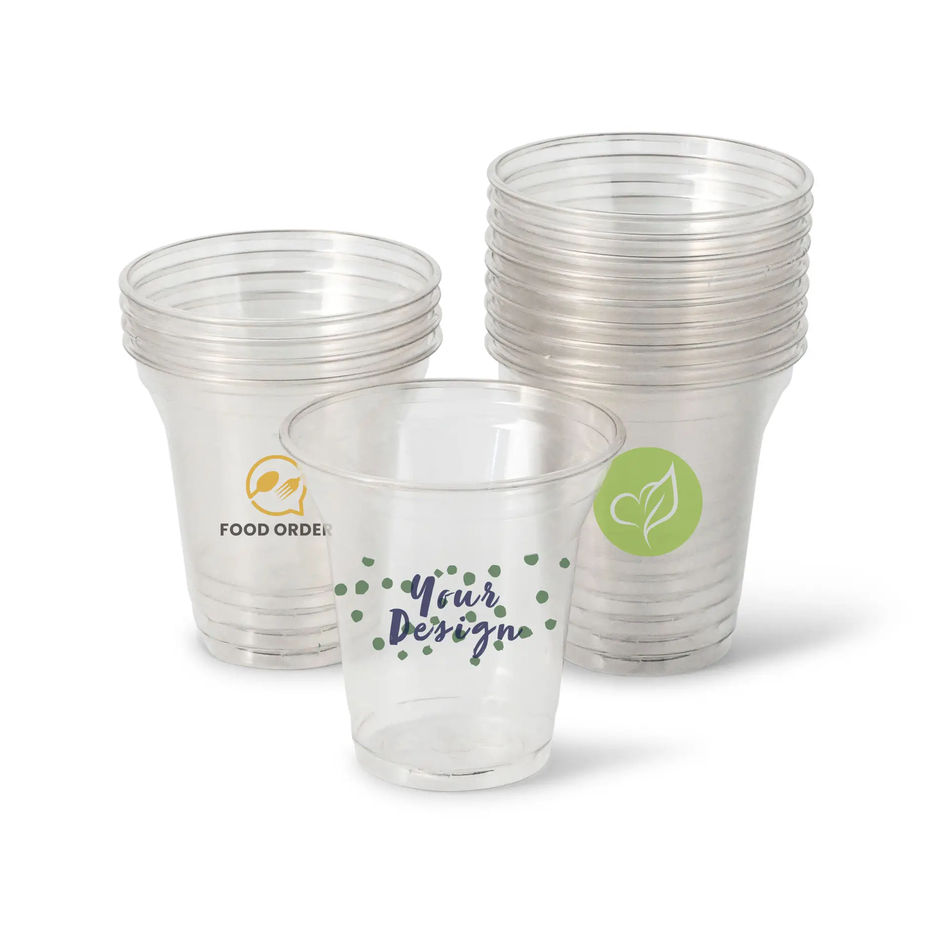 Plastikbecher bedrucken 200 ml / 8 oz, transparent, rPET