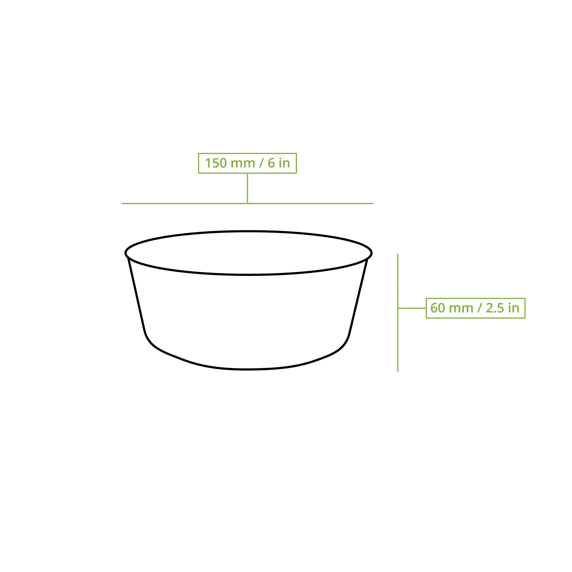Paper bowls (coated) / Salad bowls 650 ml, Ø 150 mm, white, round (800 ml max. volume)