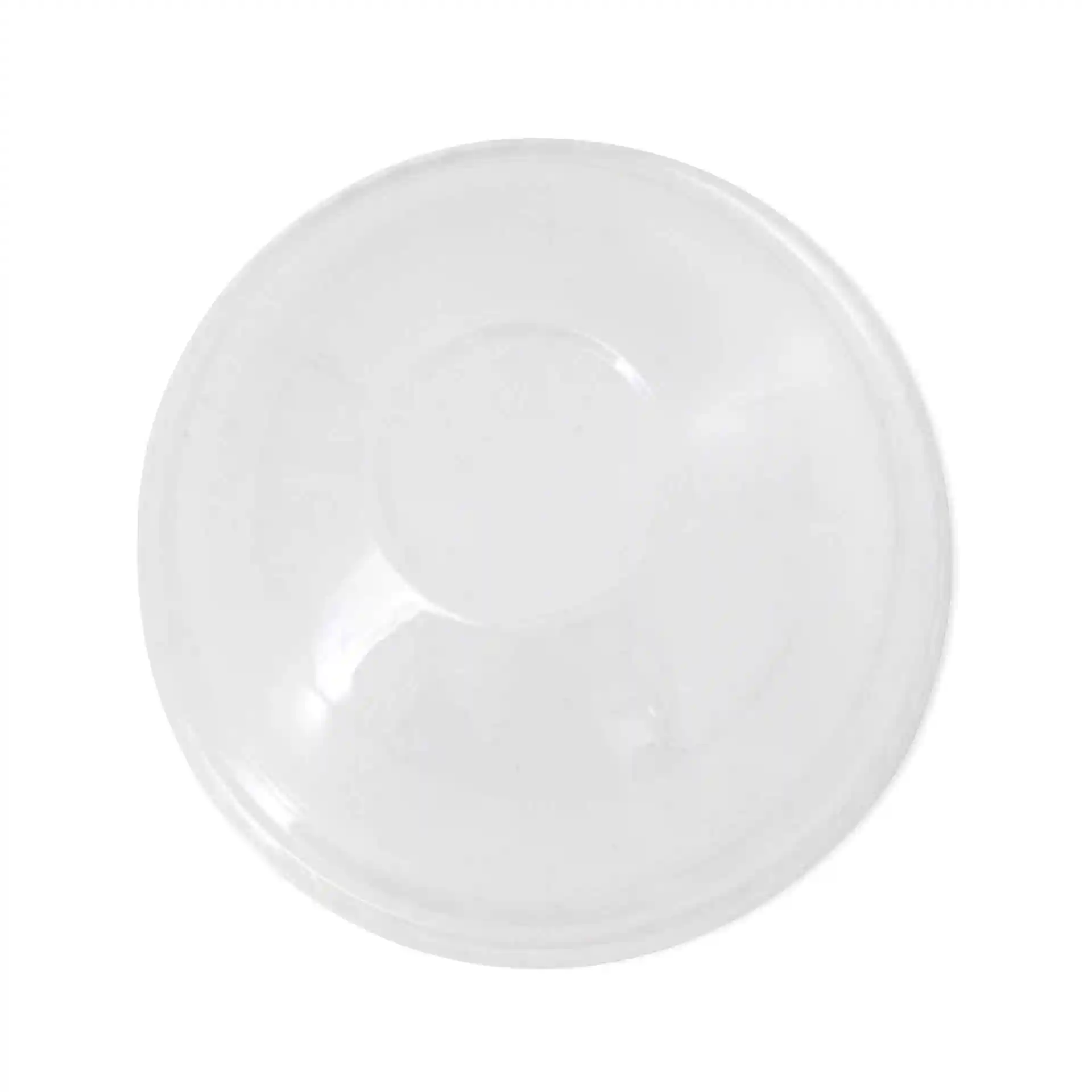 Transparenter PLA-Domdeckel mit einem Durchmesser von 96 mm und einer Höhe von 44 mm.