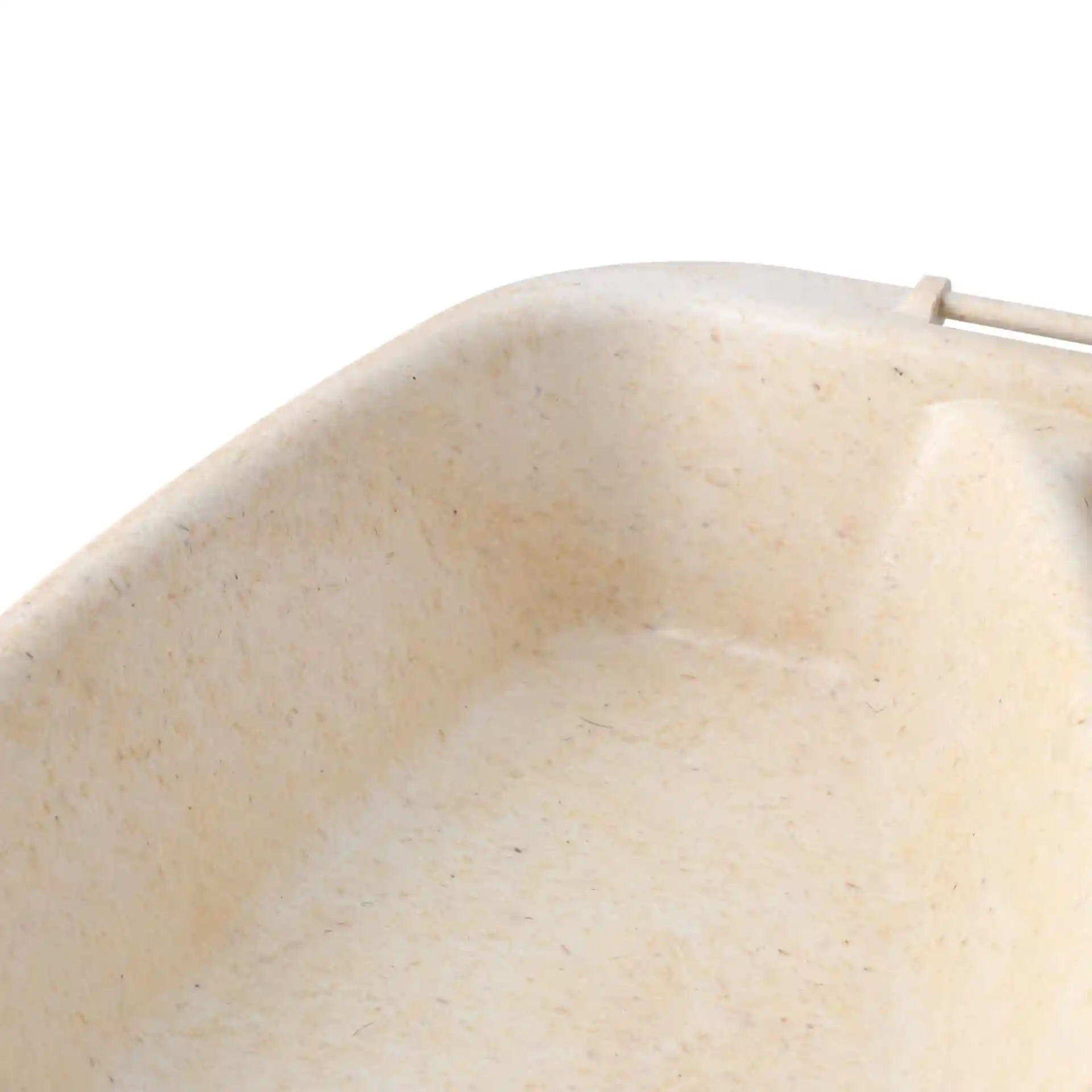 Deep reusable meal container with two compartments, cream white color, made from bio compound material.