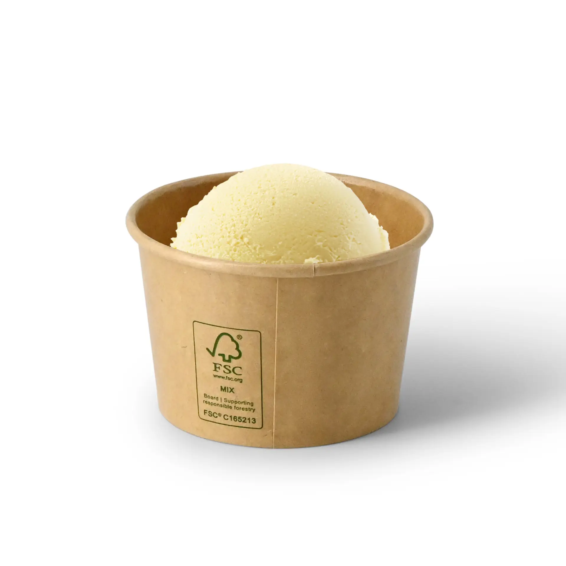 Eisbecher aus Pappe XXS, 75 ml, max. 130 ml, Ø 76 mm, braun