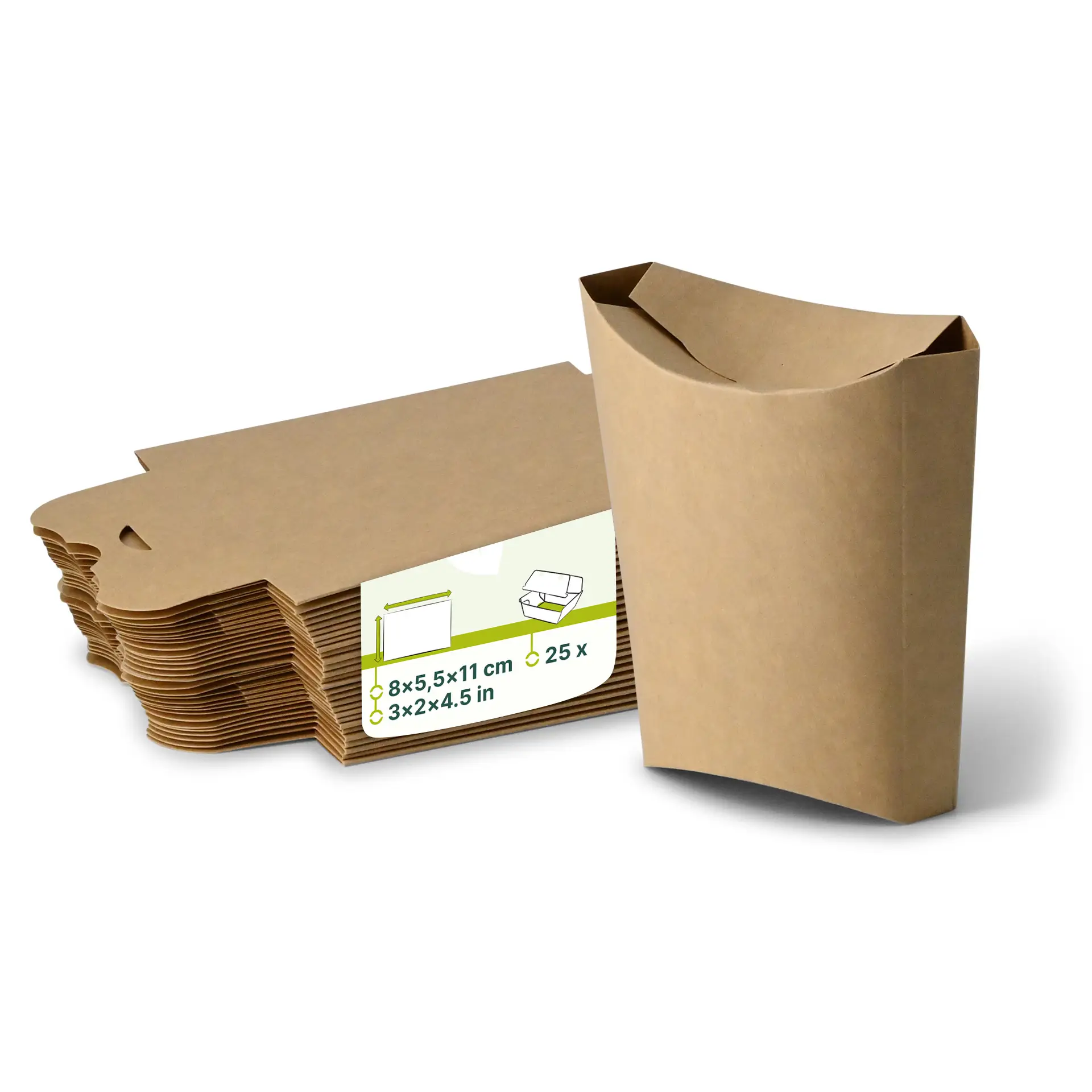 Pommes Boxen 8 x 5,5 x 11 cm, braun Pommes Boxen 8 x 5,5 x 11 cm, braun