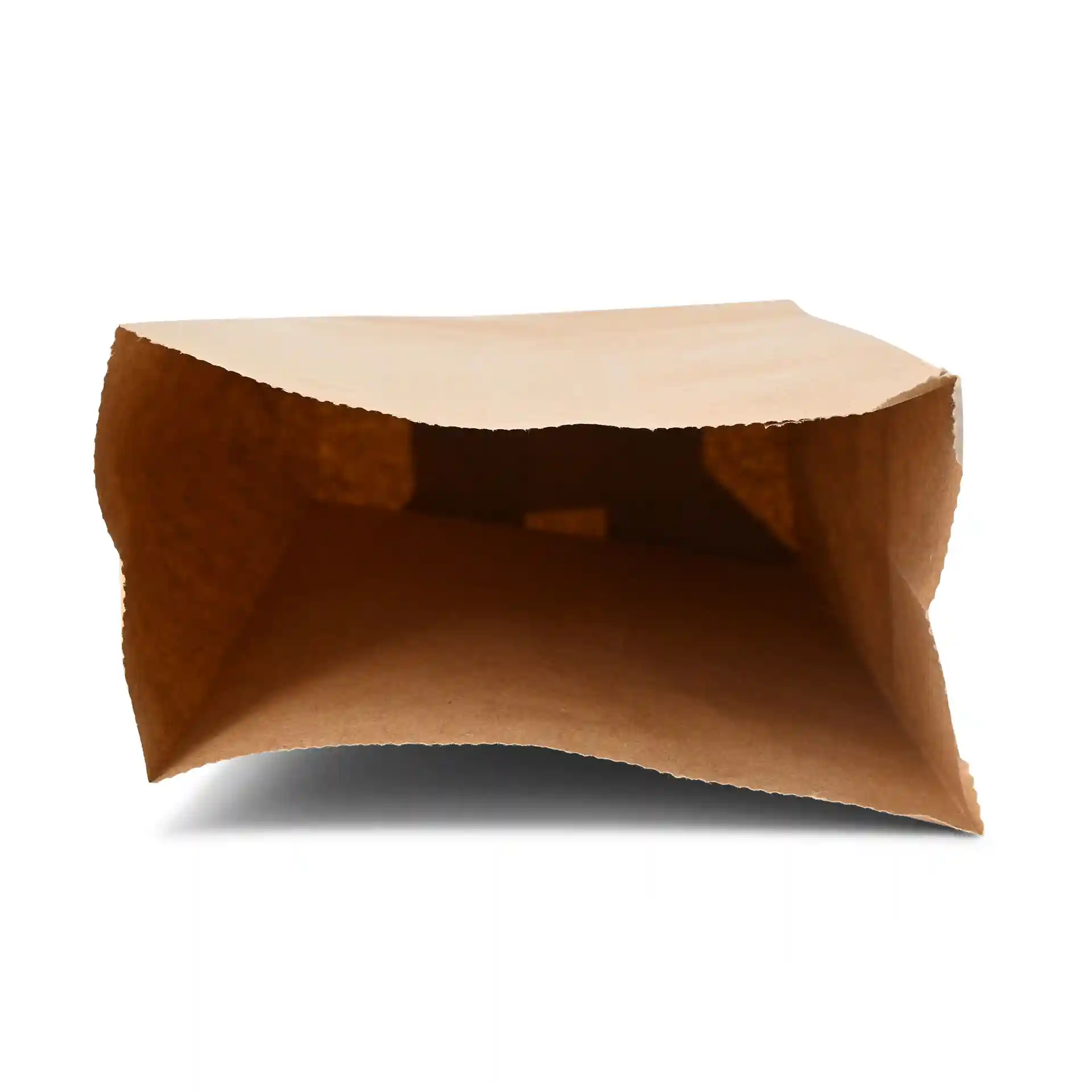Braune Kraftpapier-Tüte mit Blockboden, oben offen, zeigt Innenmaße von 11 x 6 x 23,5 cm.