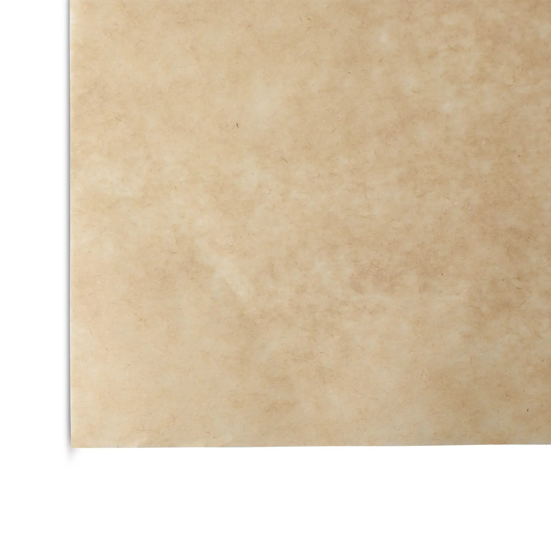 Braunes fettdichtes Verpackungspapier, vorgeschnitten, 25 x 37 cm, geeignet für heiße und kalte Speisen.