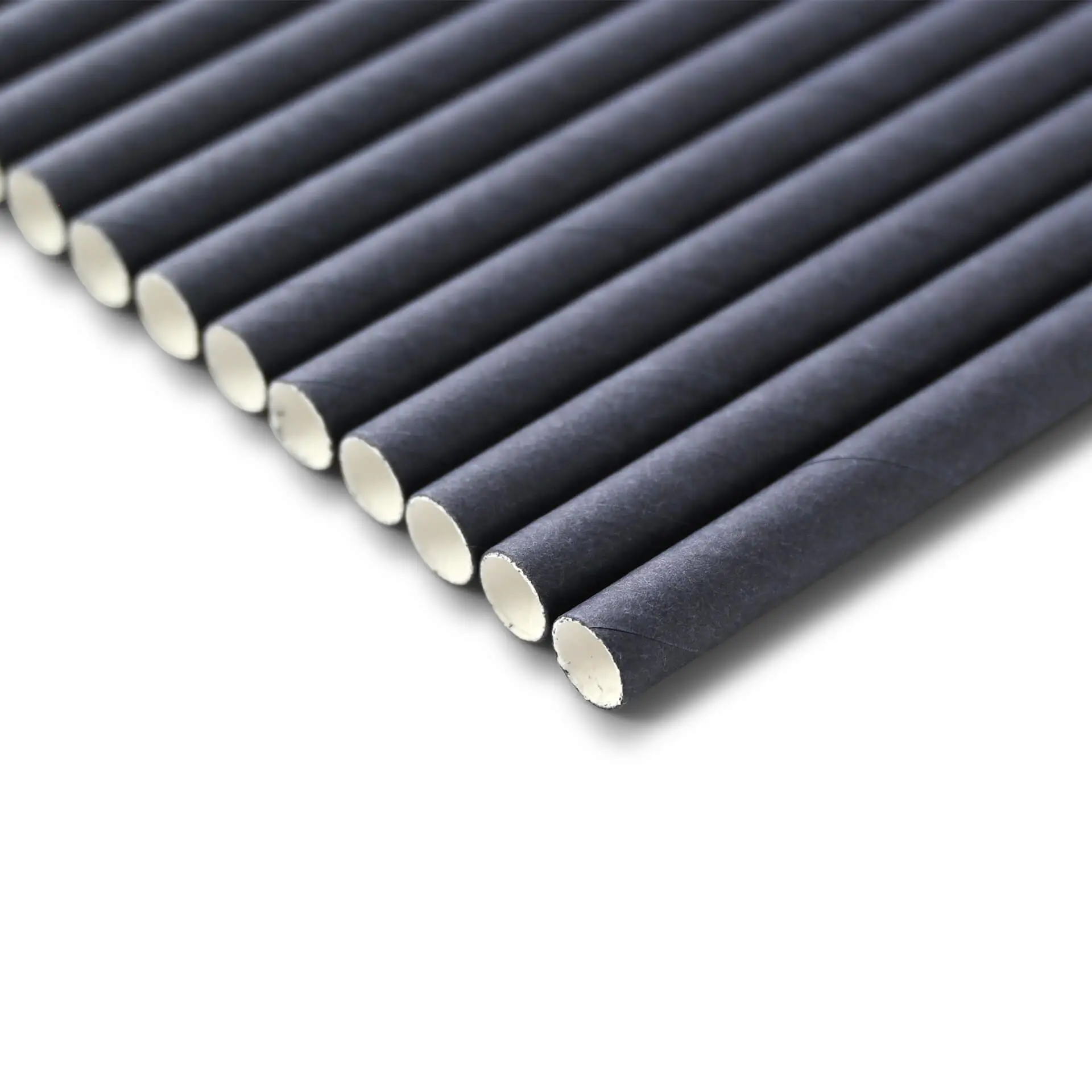 Trinkhalme Jumbo aus Papier 23 cm, Ø 0,8 cm, schwarz