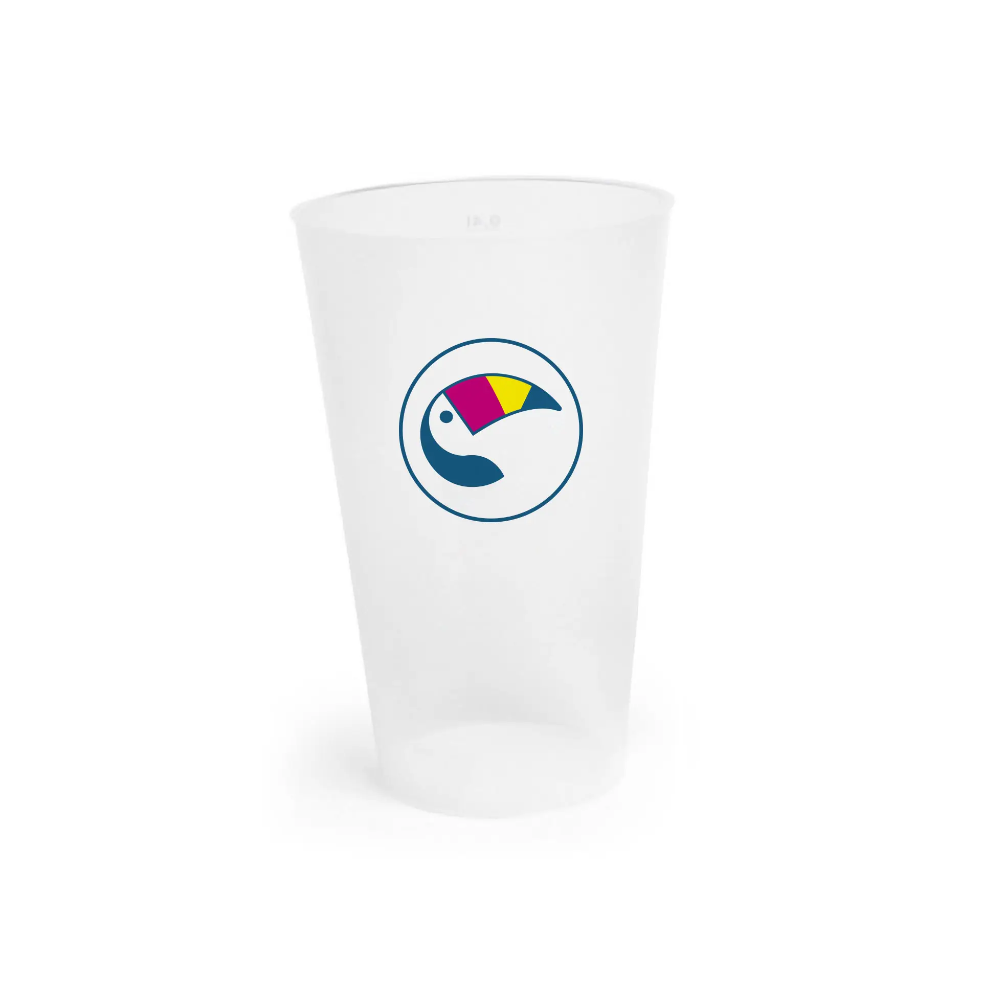 Reusable cup with logo 400 ml, IML, full-surface