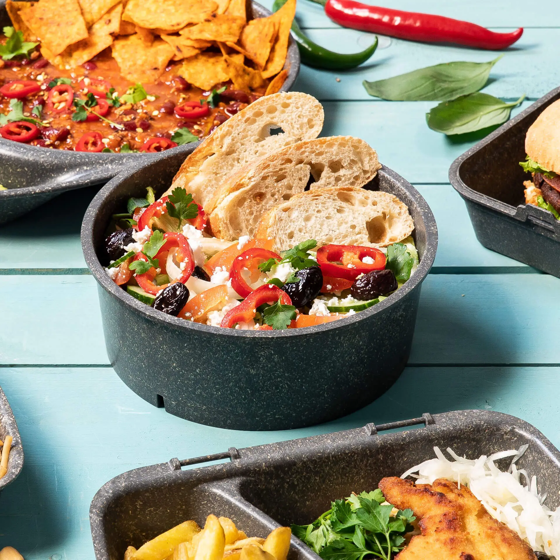 Reusable bowls "merways Bowl" 1,000 ml, Ø 185 mm, pepper / grey dfc00807-mehrweg-schalen-merways-bowl-1000-ml-185-mm-pfeffer-grau-7