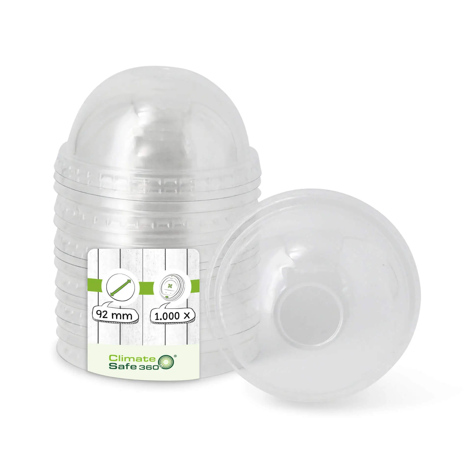 rPET Dome Lids Ø 92 mm, for Ice Cream Cups