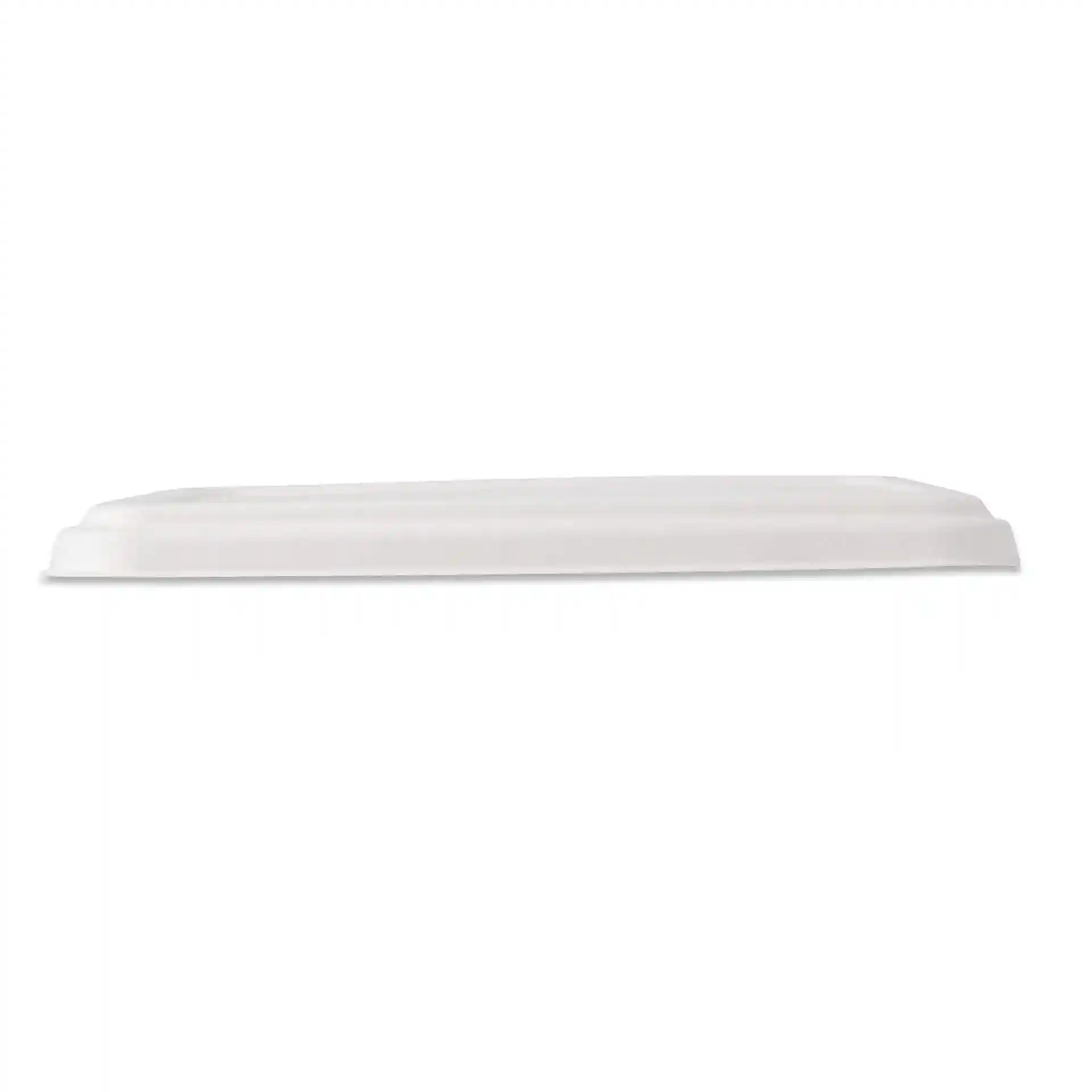 White rectangular lid for menu trays, measuring 23 x 14.5 cm, made from sugarcane material.