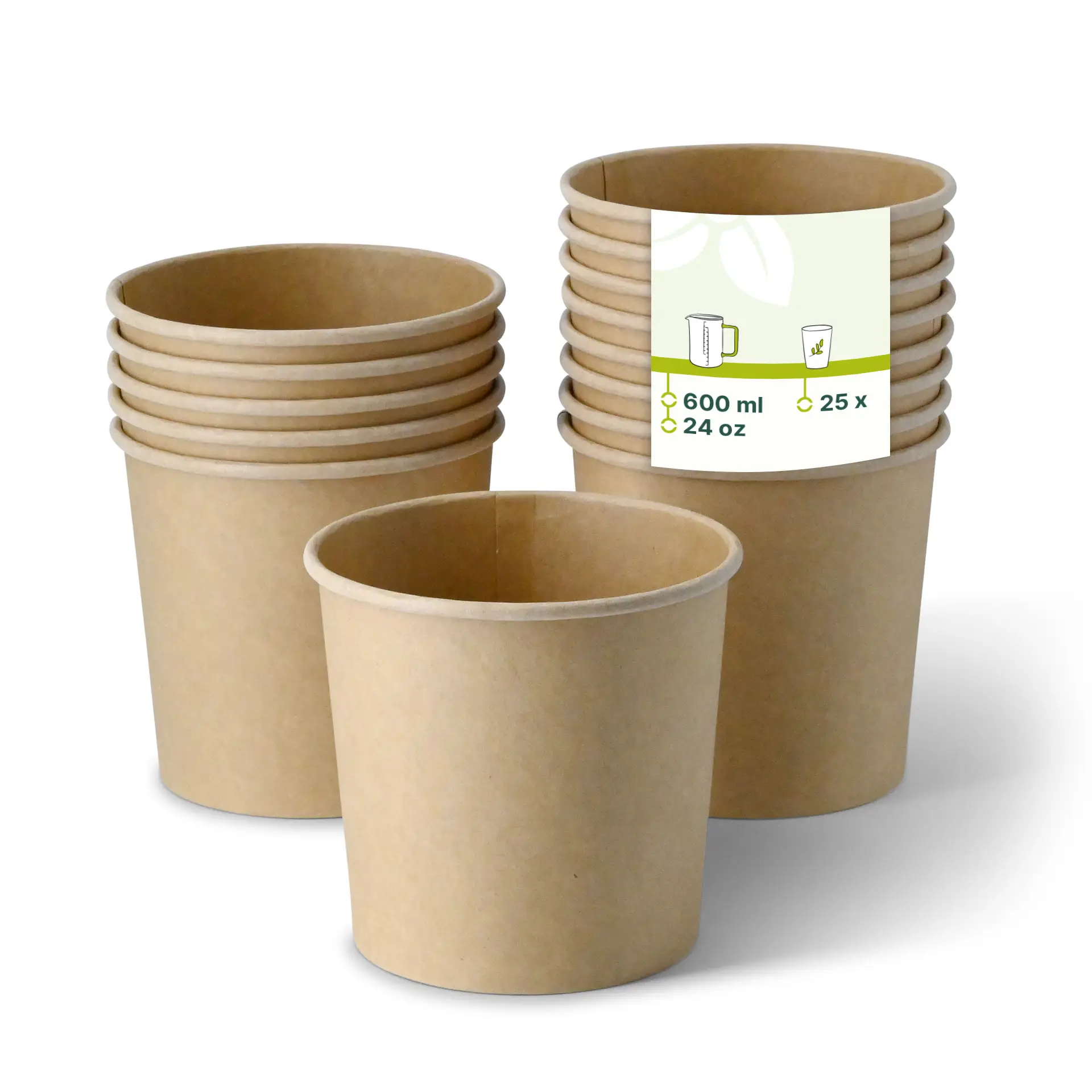 Soup cup to go made of cardboard (eco-friendly coating) 600 ml / 24 oz, Ø 115 mm, brown