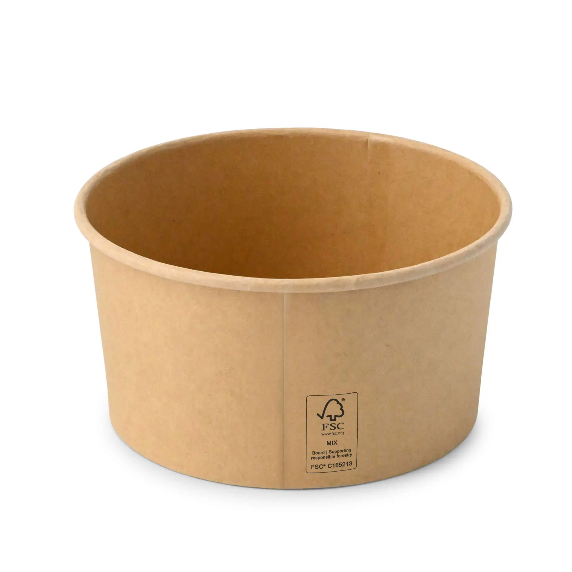 Kartonschalen (beschichtet) / Salatschalen 800 ml, Ø 150 mm, braun, rund (1000 ml max. Volumen)