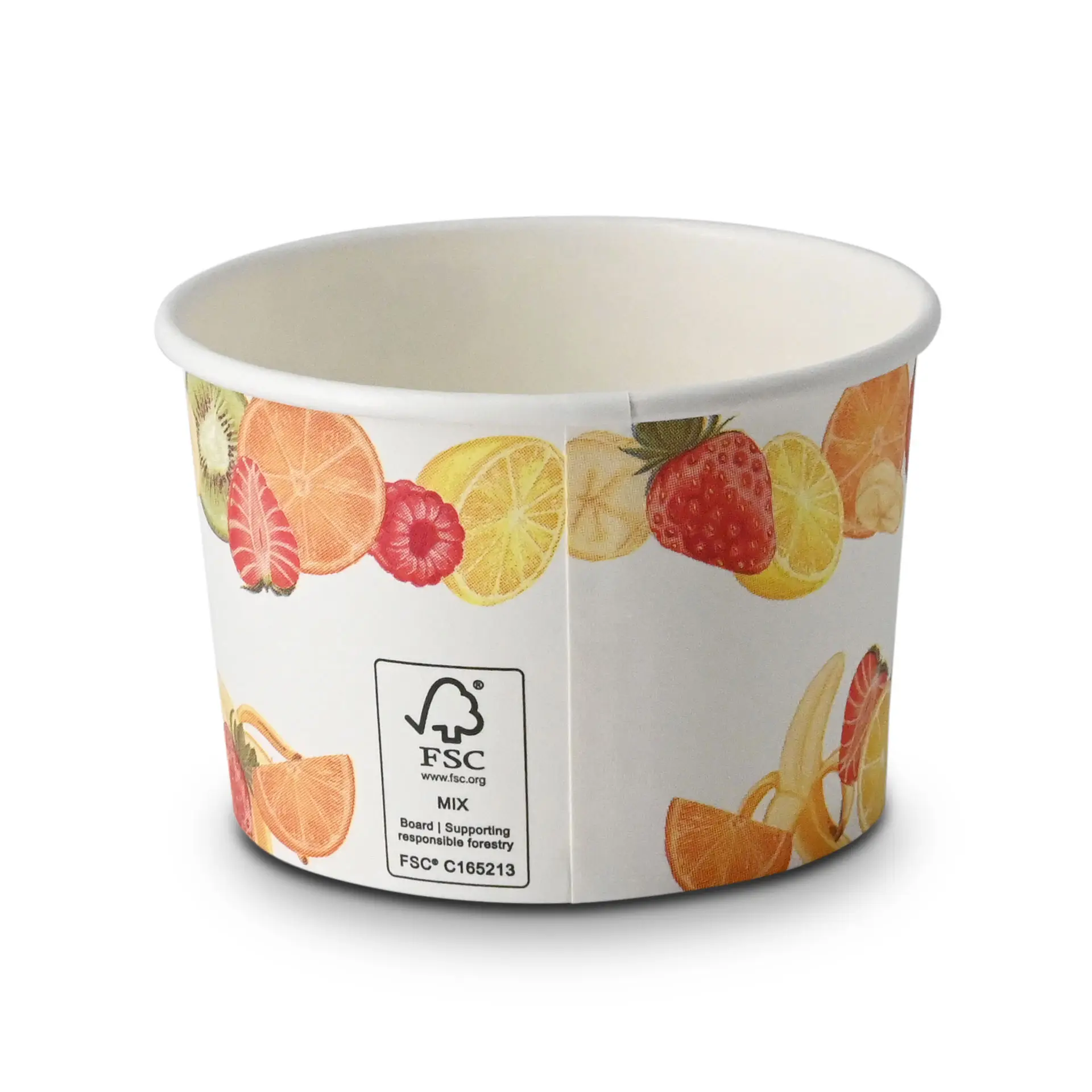 Eisbecher bedruckt (beschichtet) M "Früchte" 200 ml, max. 270 ml, Ø 92 mm