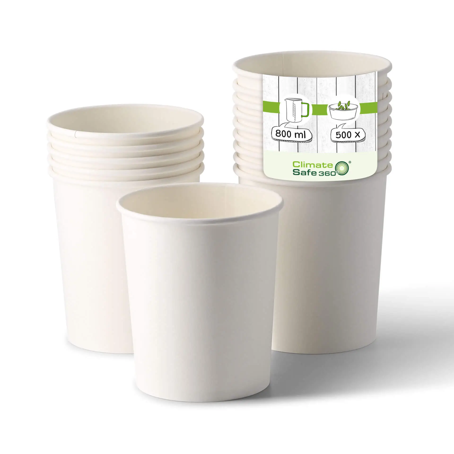Suppenbecher to go aus Karton (Premium) 800 ml / 32 oz, Ø 115 mm, weiß, bio-beschichtet