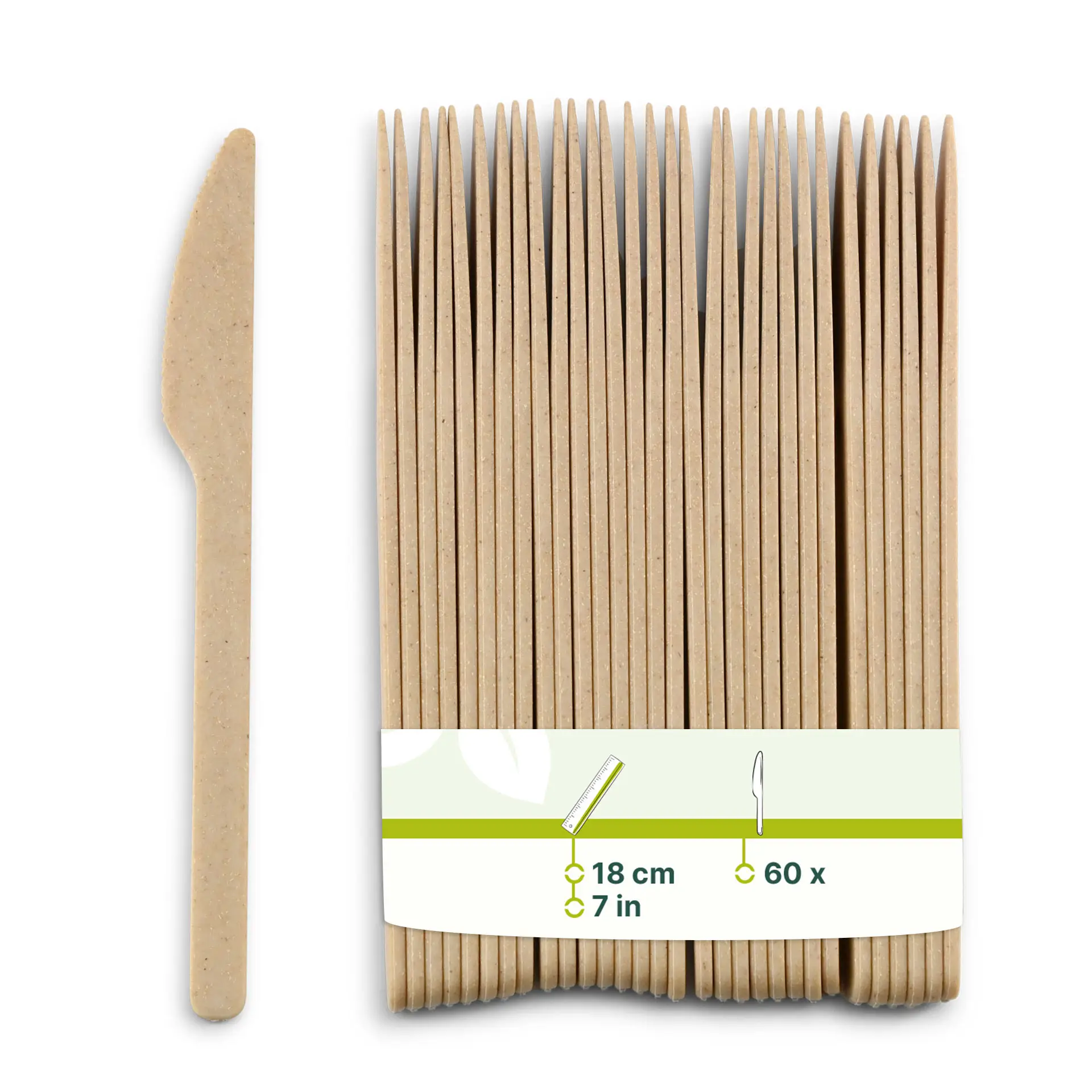 Mehrweg Messer "merways Cutlery" 18 cm, natur Mehrweg Messer "merways Cutlery" 18 cm, natur