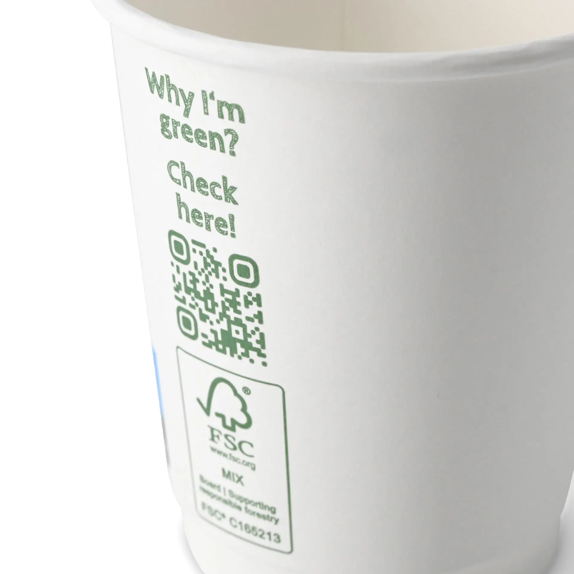 Kaffee to go Becher, 200 ml / 8 oz, Ø 80 mm, doppelwandig, weiß, PLA-beschichtet