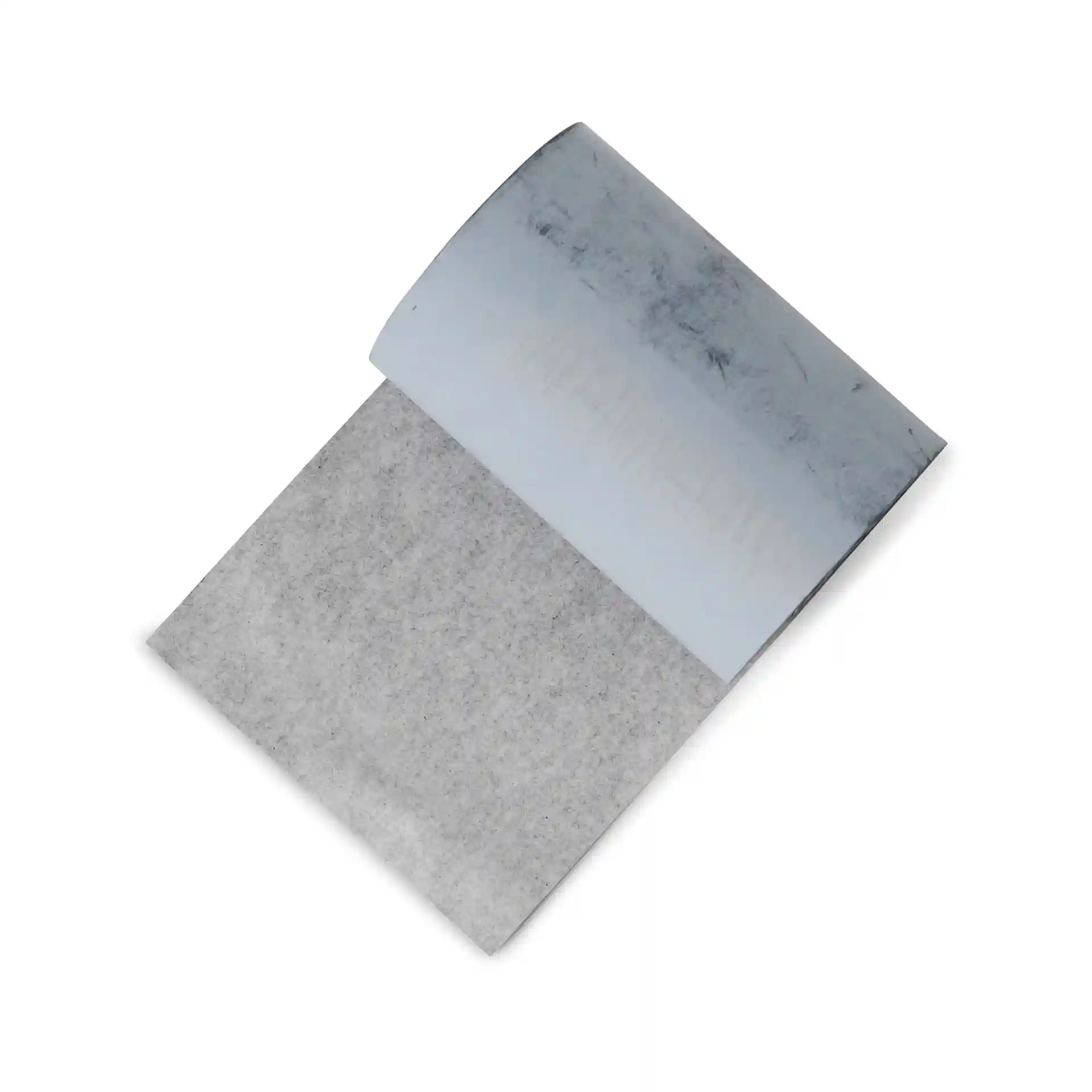 Roll of thermal paper in grey, measuring 57 mm wide and 15 m long, with a 38 mm diameter core.