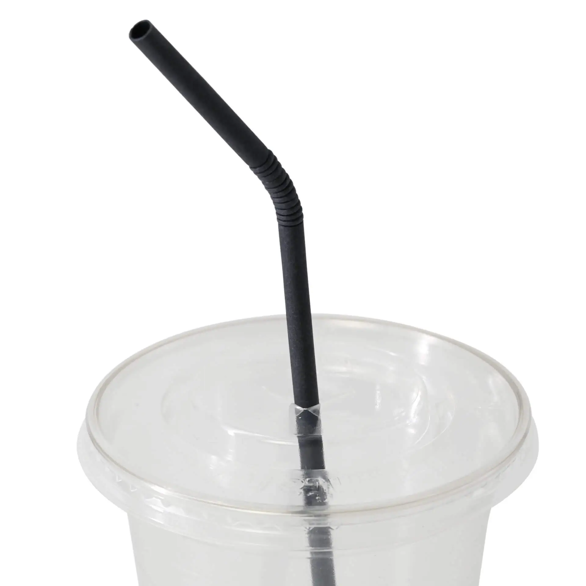 Trinkhalme aus Papier flexibel 22 cm, Ø 0,5 cm, schwarz, einzeln verpackt
