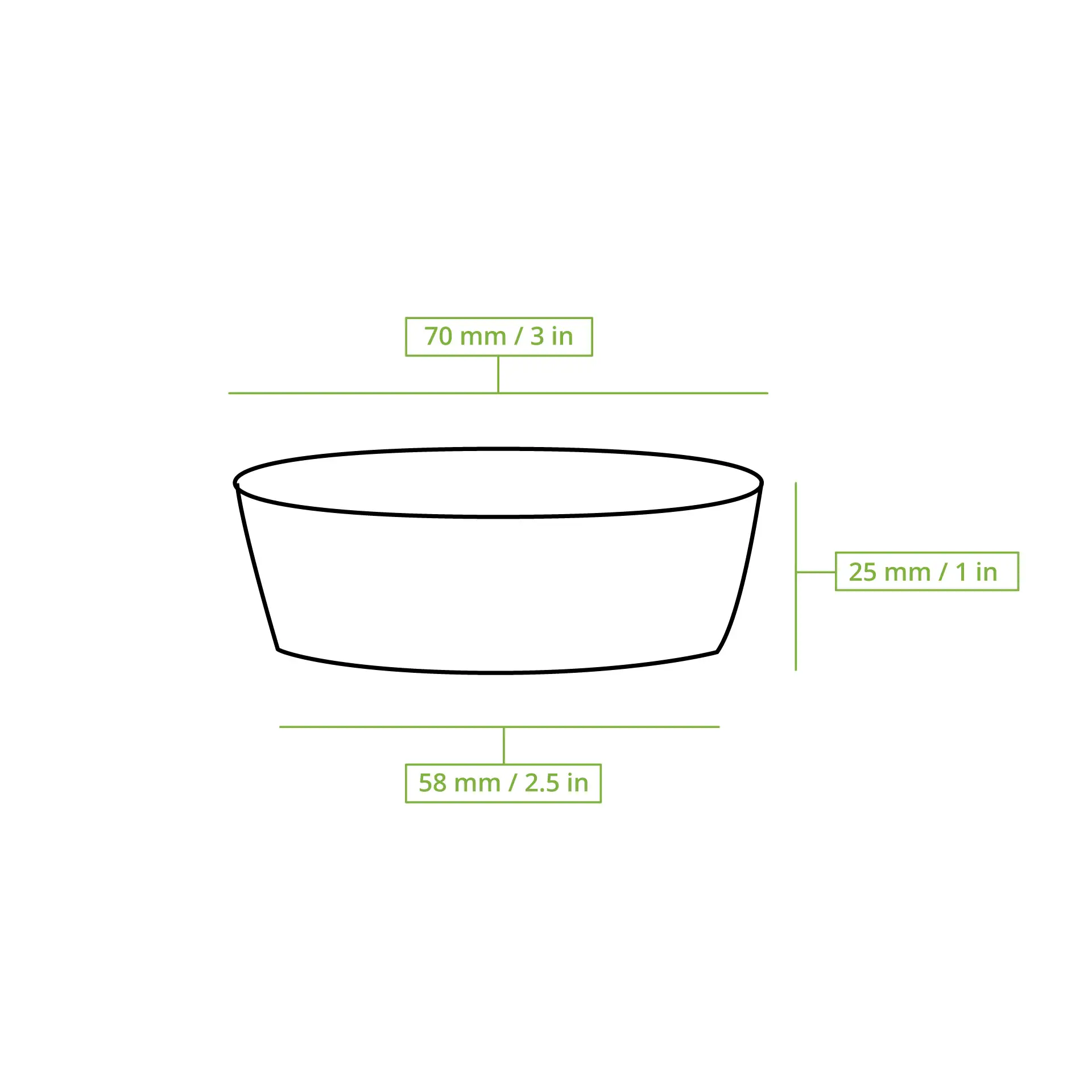 60 ml / 2 oz PLA portion cups, Ø 70 mm, clear