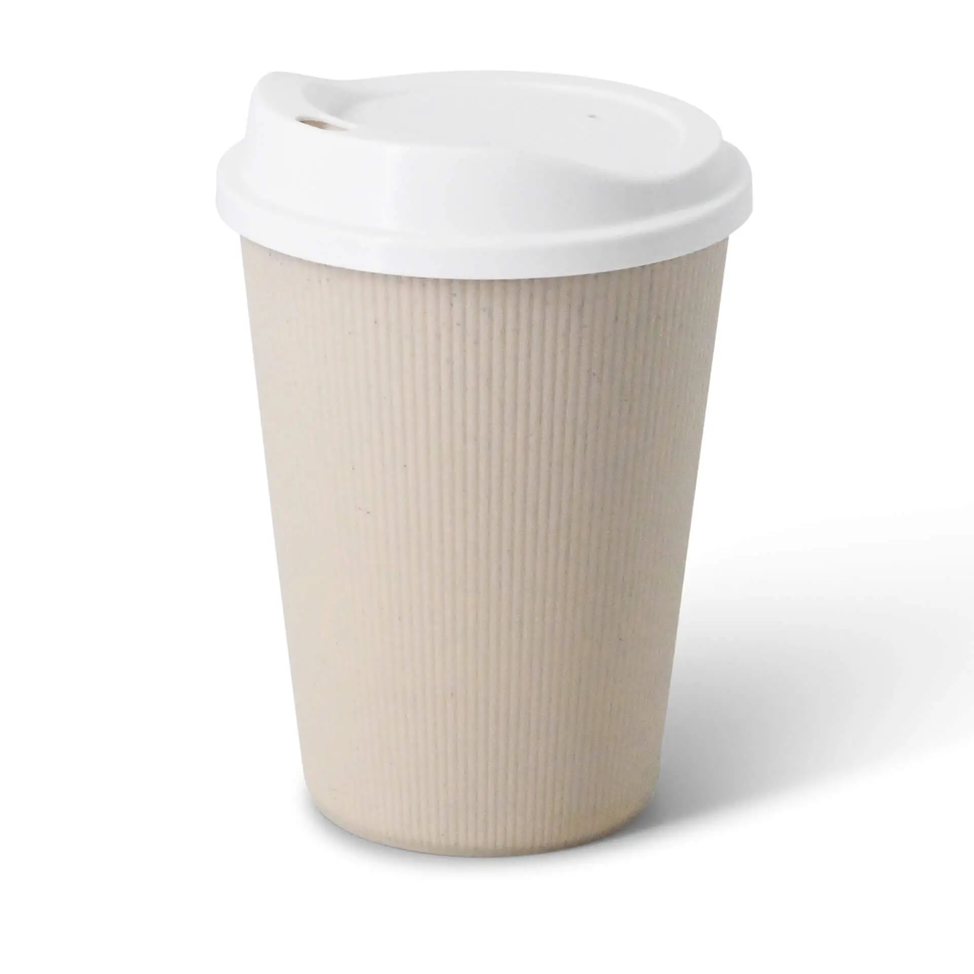 Mehrweg Becher (Riffel) 400 ml / 16 oz, Ø 90 mm, creme-weiß