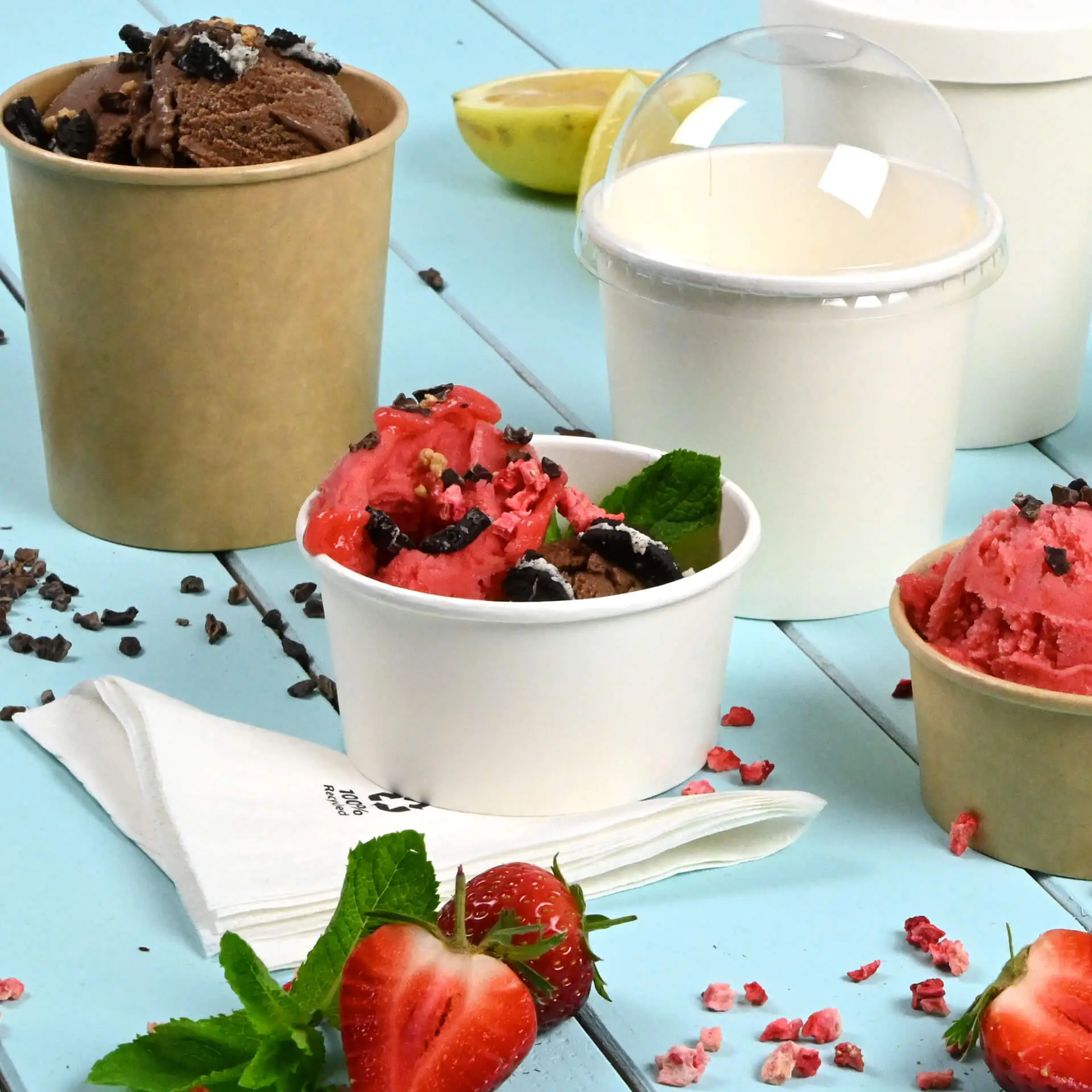 6 oz, max. 7.5 oz Paper Ice Cream Cups S, Ø 92 mm, white