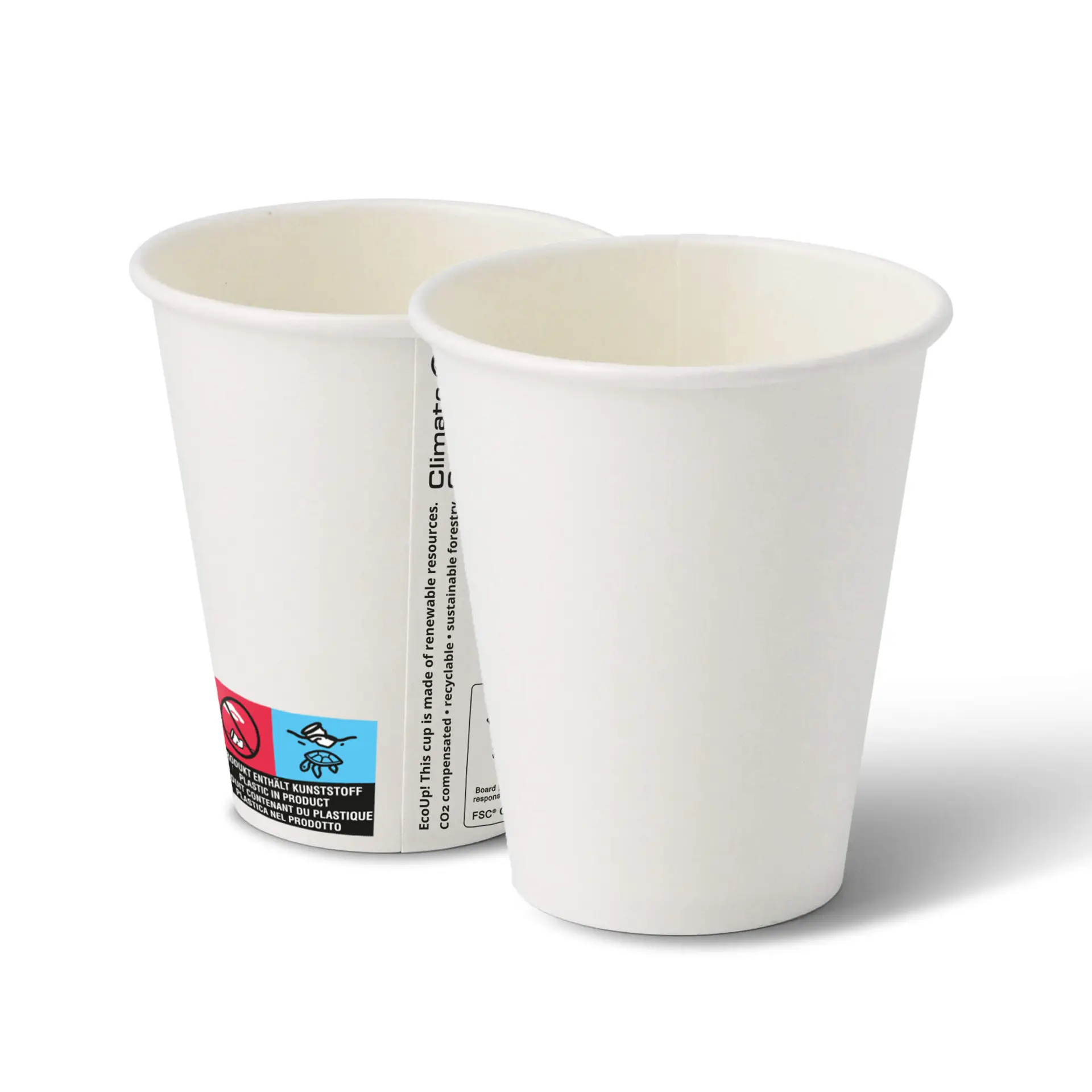 Pappbecher (beschichtet) 250 ml / 10 oz, Ø 90 mm, weiß