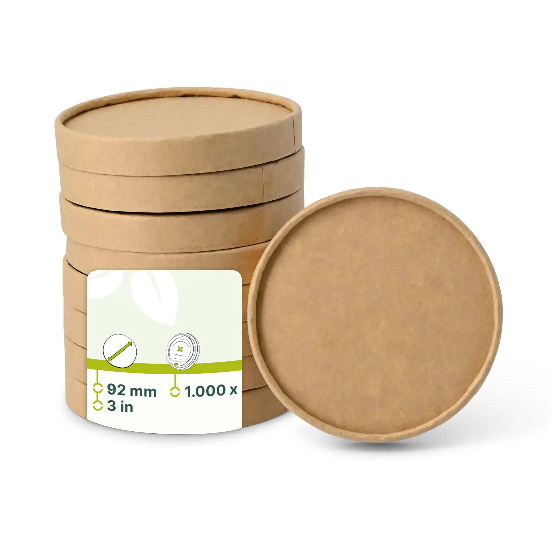 Pappdeckel (beschichtet) Ø 92 mm, braun (für Eisbecher)