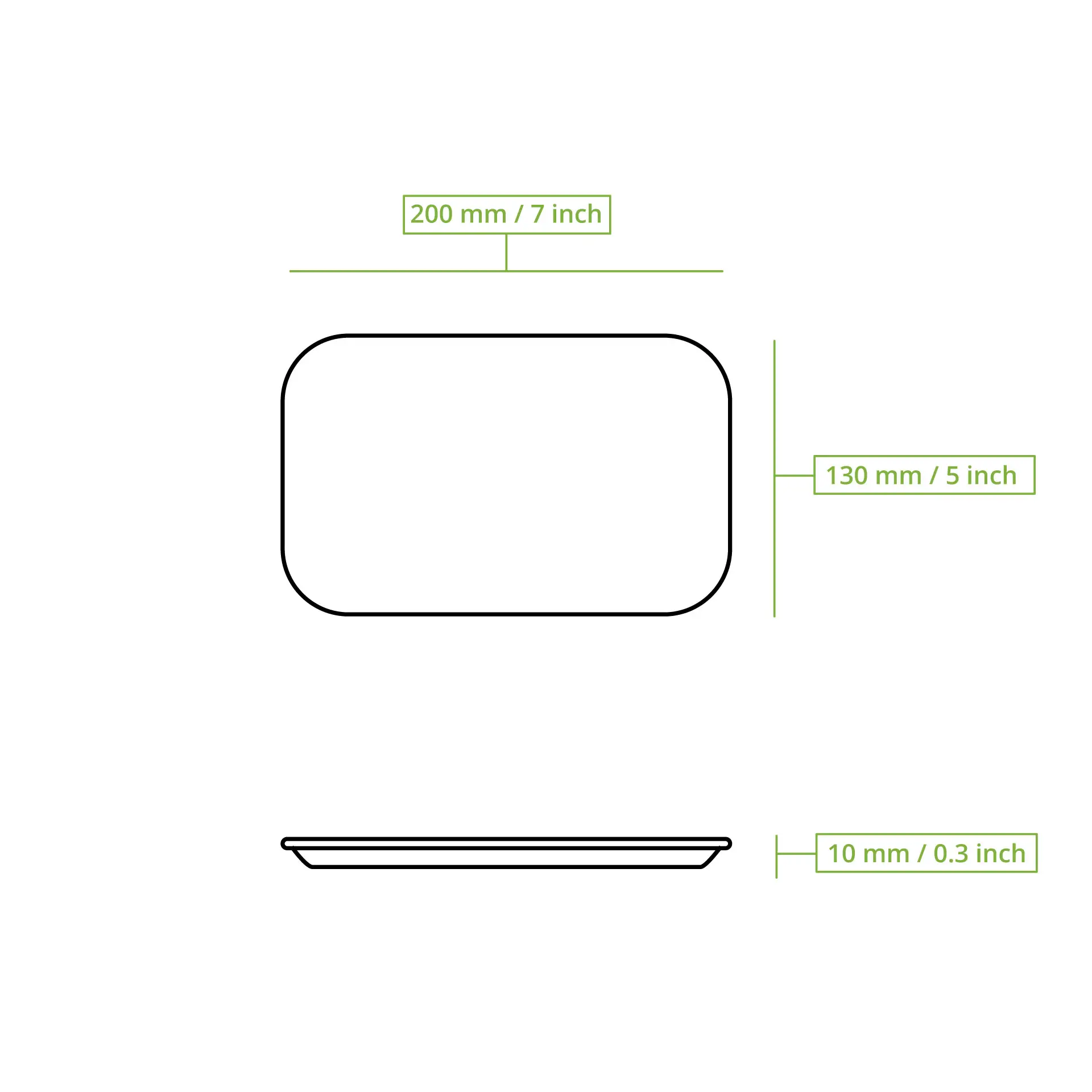 Pappteller 13 x 20 cm, braun, rechteckig Pappteller 13 x 20 cm, braun, rechteckig