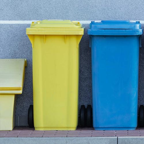 Die gelbe und blaue Tonne